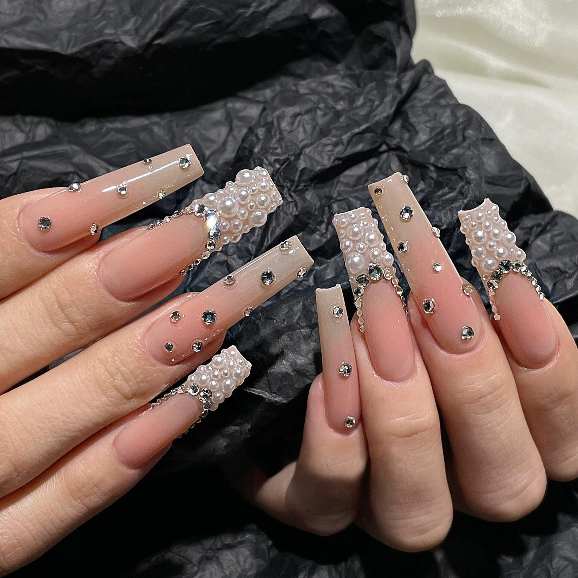 On sale press on nail with swarovski Dimond