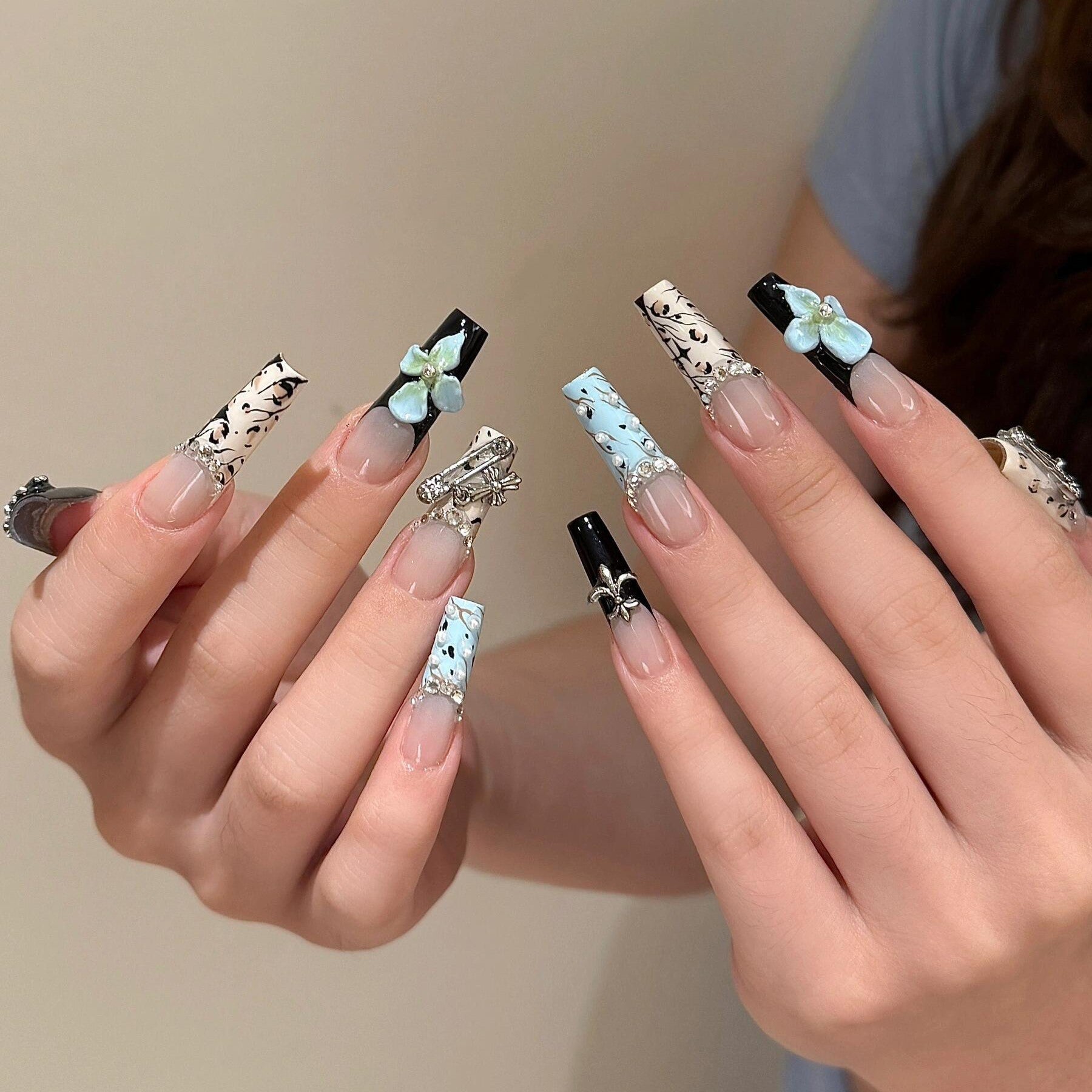 Dark Garden Fake Acrylic Press offers On Nails