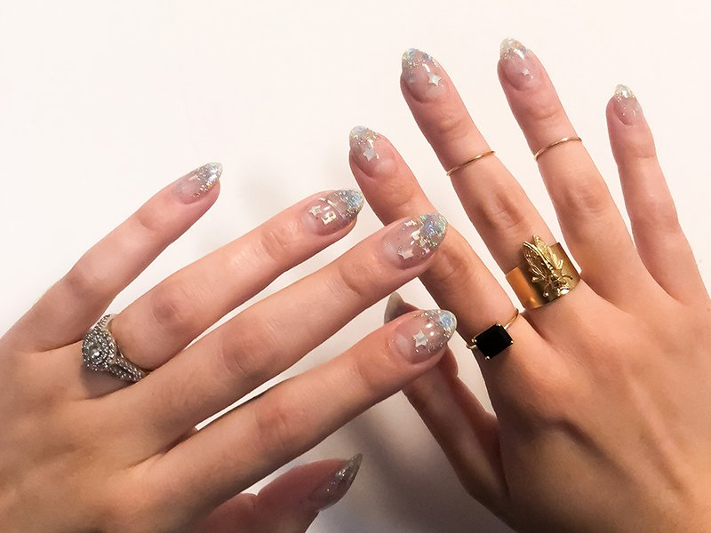 Molten Bloom Amber-Gold Press-On Nails – Siva Nail