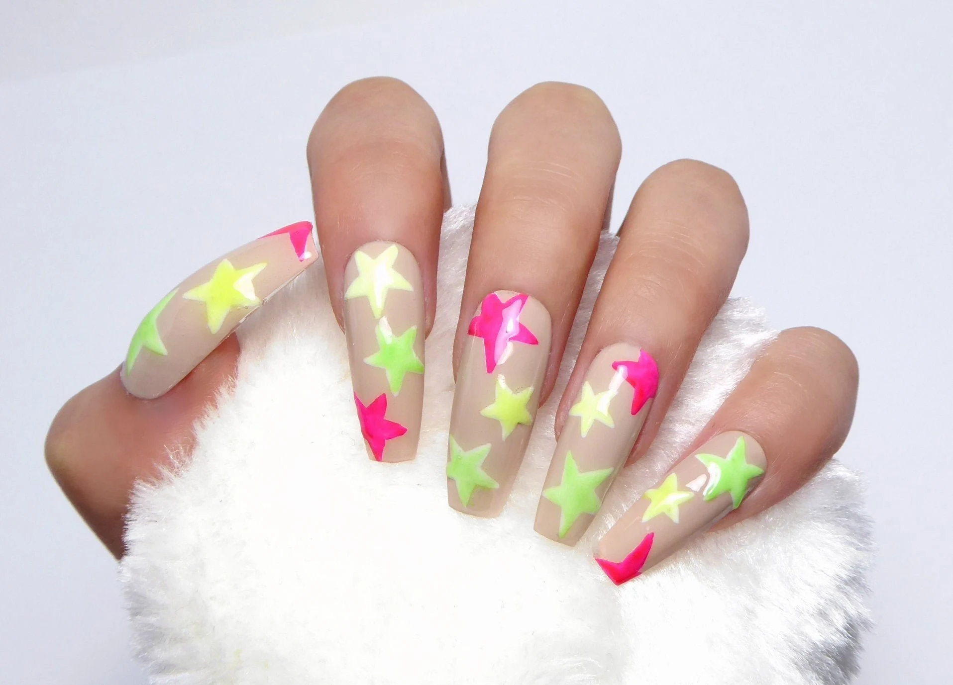 Star Pop Teal Gradient Press‑On Nails – Siva Nail