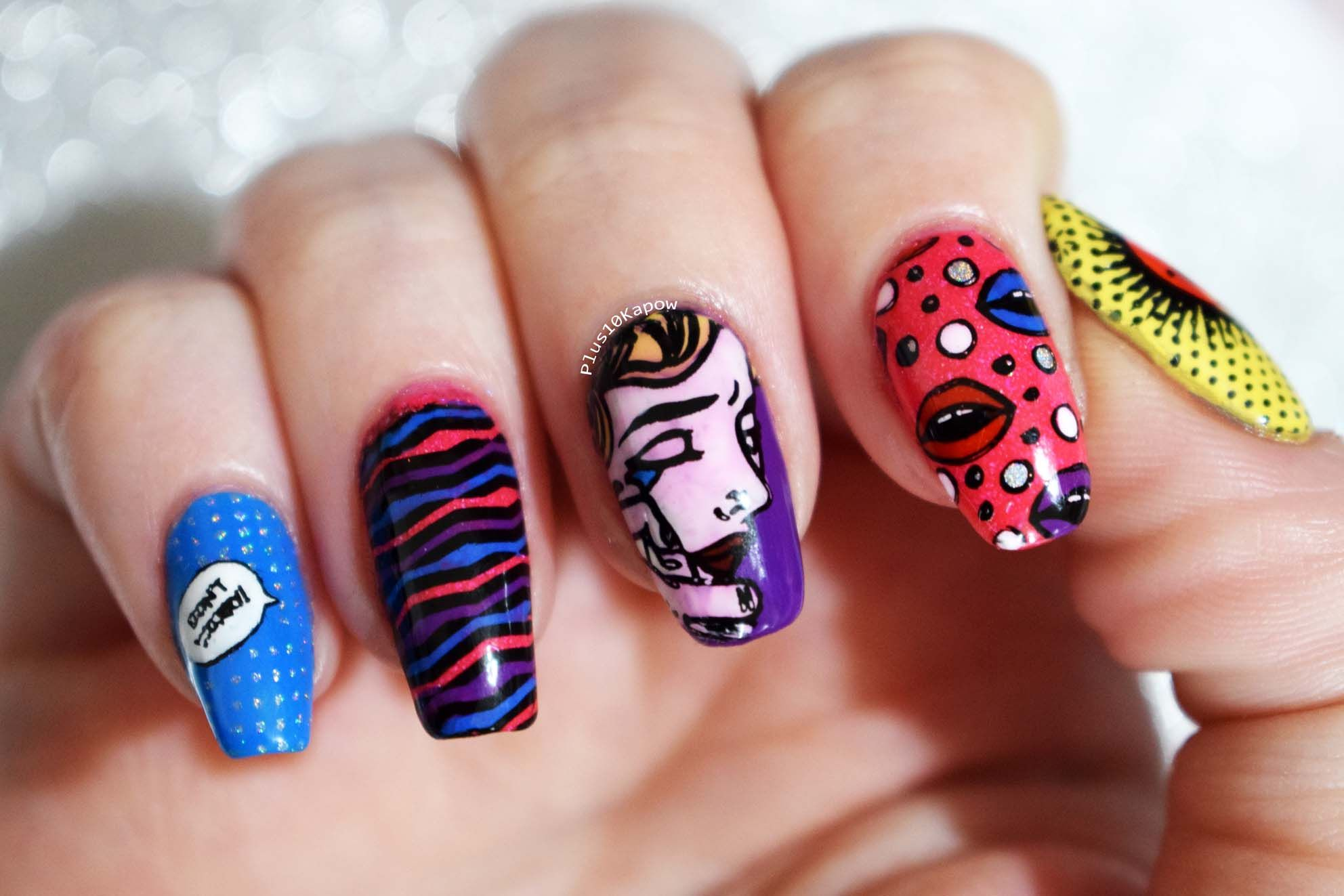 Retro Pop Parade Press‑On Nails – Retro Pop Art Nails | Siva Nail