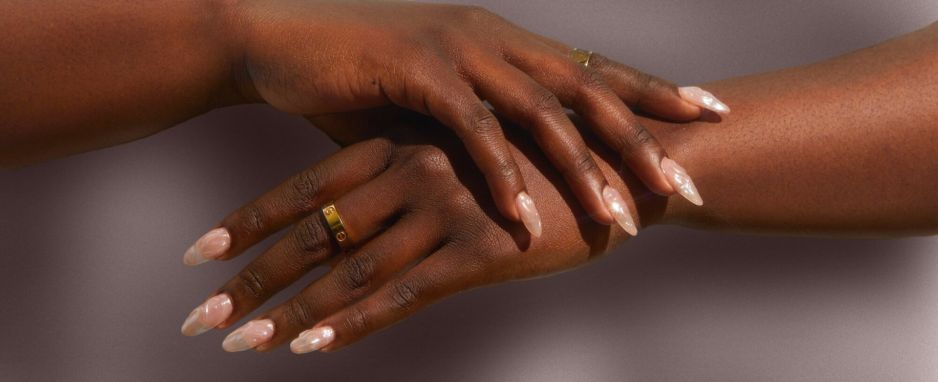 Golden Edge Crystal Clear Press‑On Nails | Siva Nail