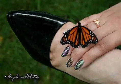 Lunar Butterfly Iridescent Press‑On Nails | Siva Nail