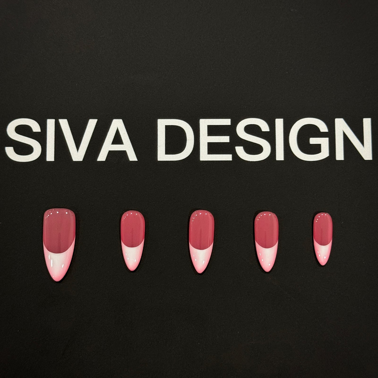 Siva Nail, Lunar Shee(Pink), French Style, Handmade Press on Nails