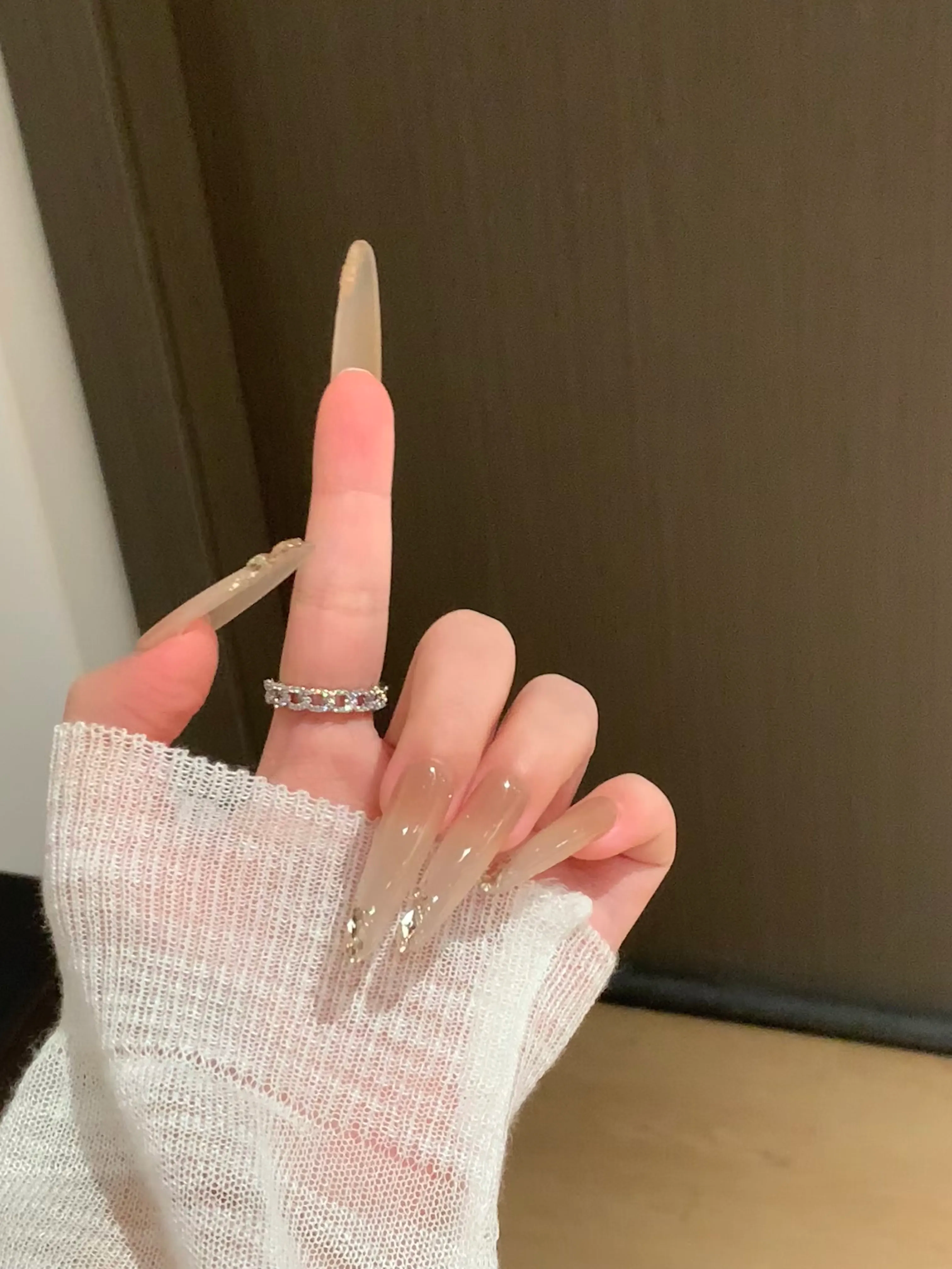 Siva Nail, Champagne - Tinted Gold - Accent Handmade Press on Nails