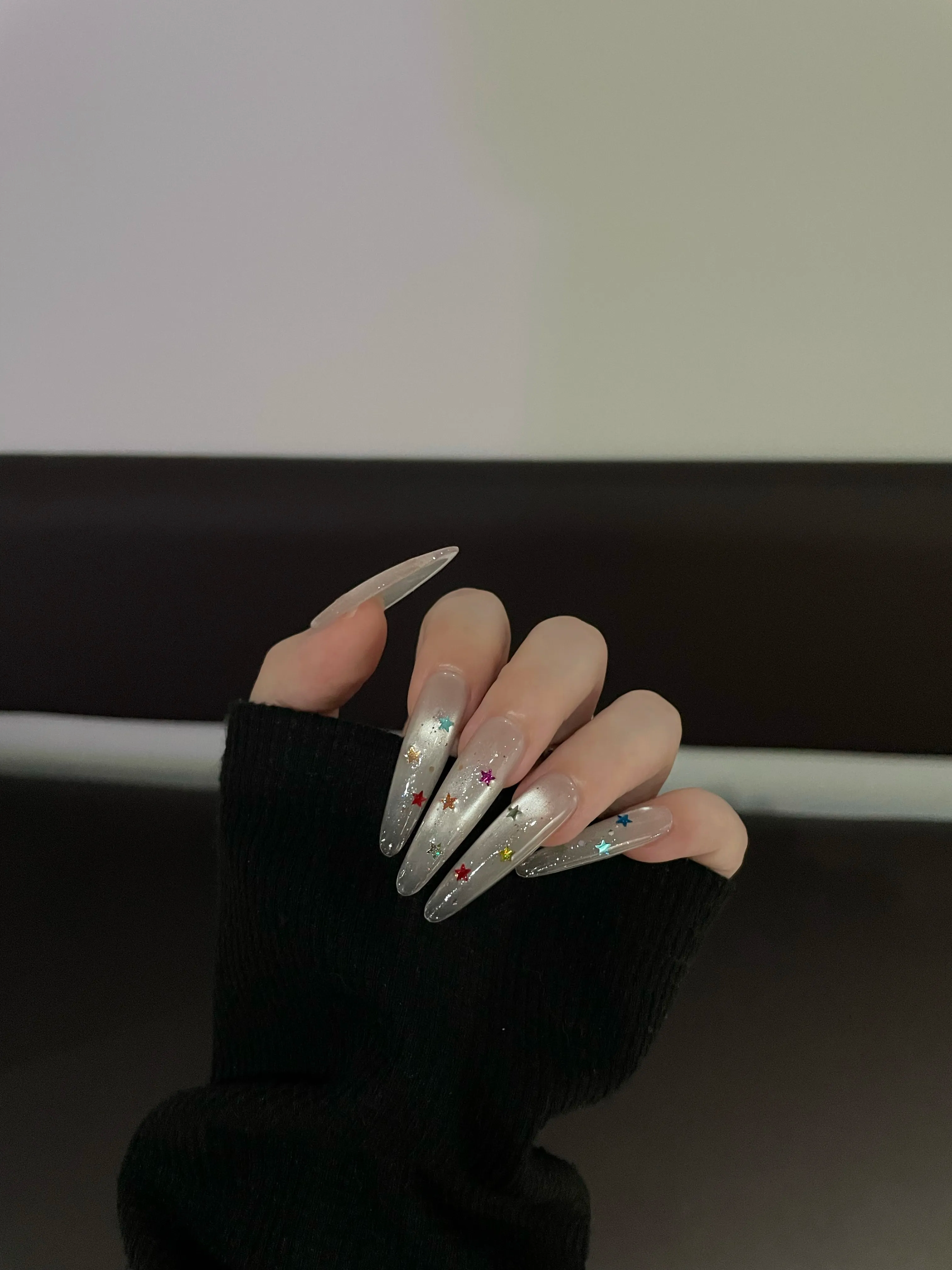 Siva Nail, Colorful Starlet Shimmer Handmade Press on Nails