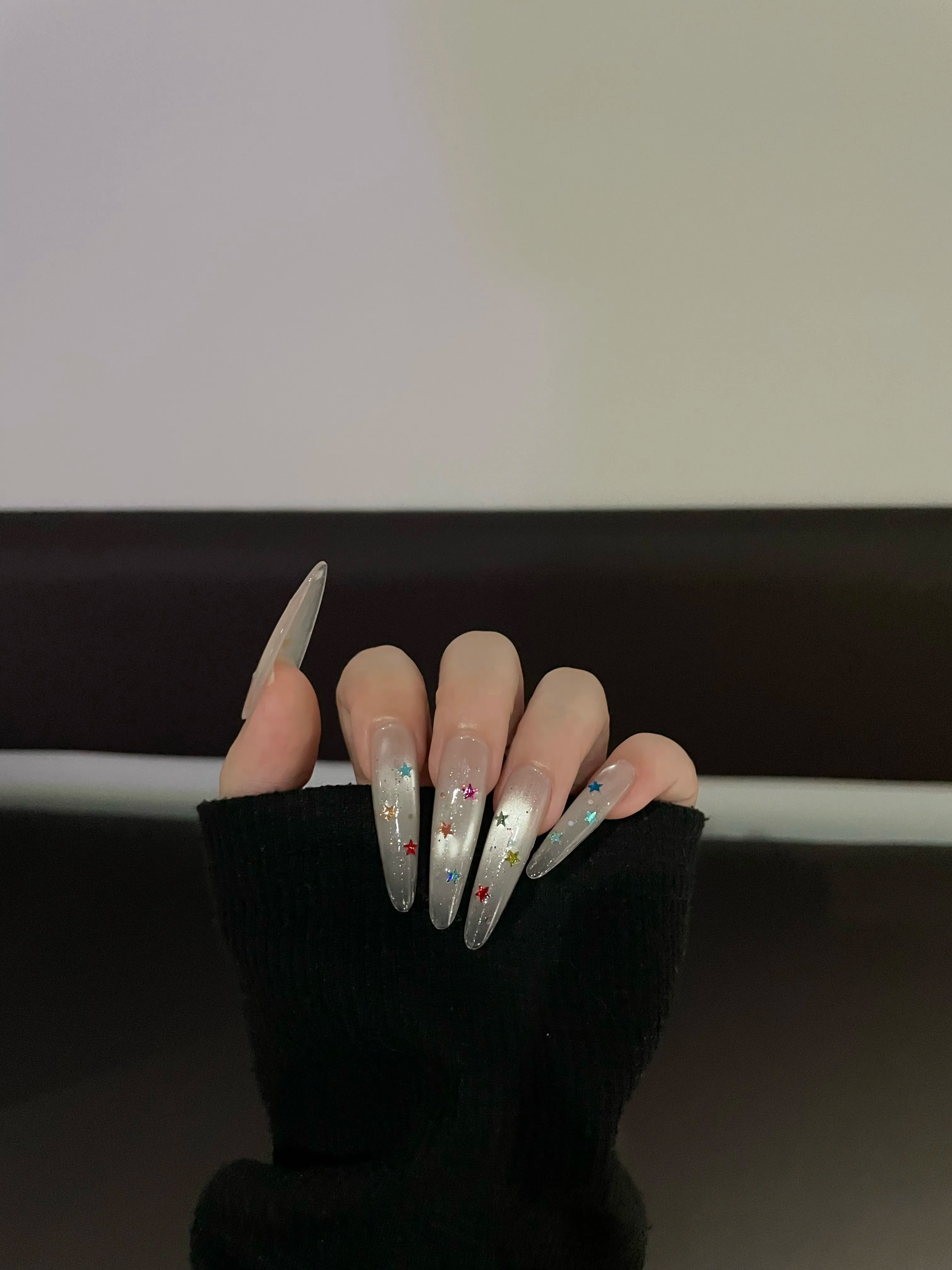 Siva Nail, Colorful Starlet Shimmer Handmade Press on Nails