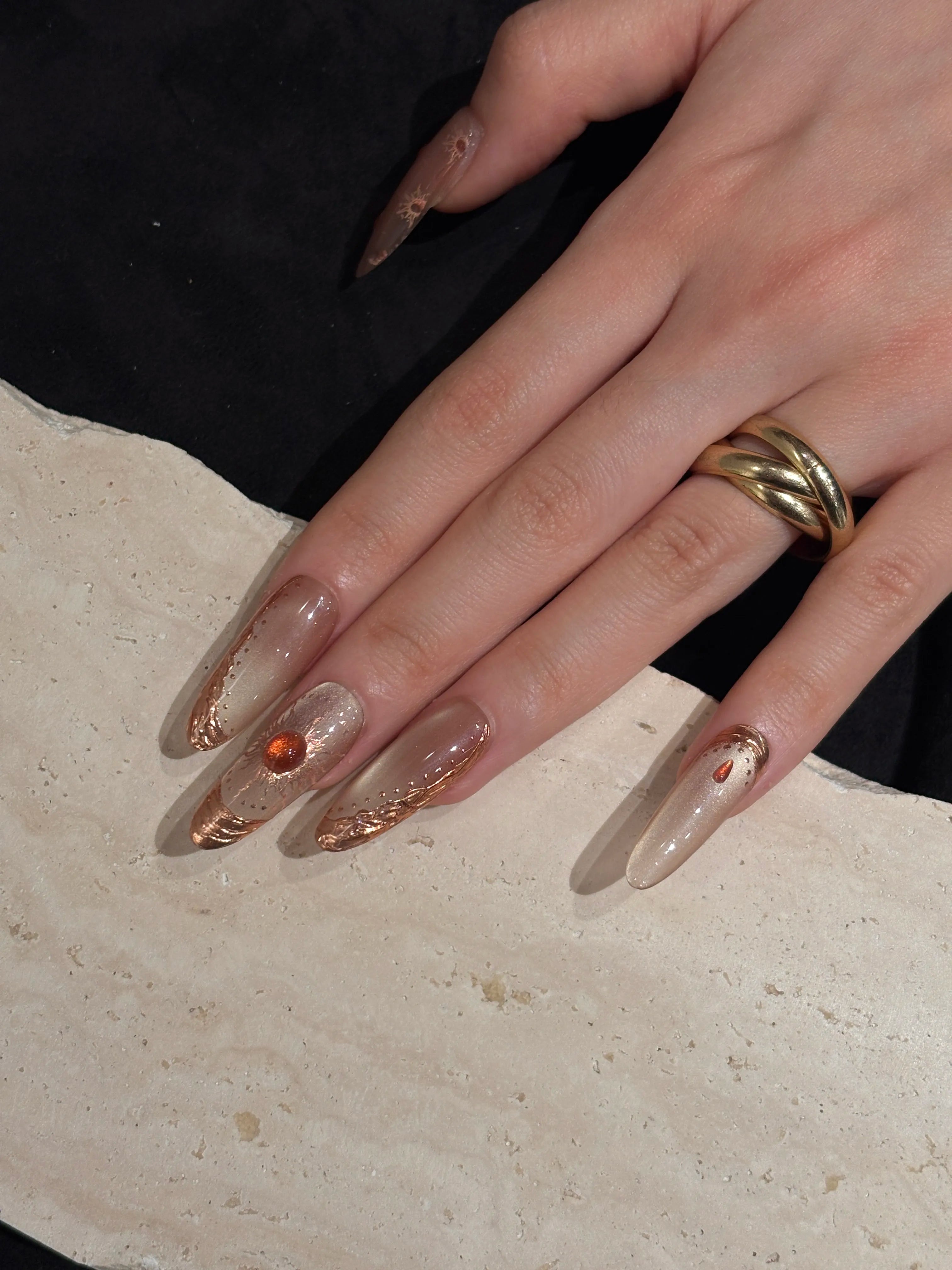 Siva Nail, Solar Dust, Bronze Glow Handmade Press on Nails