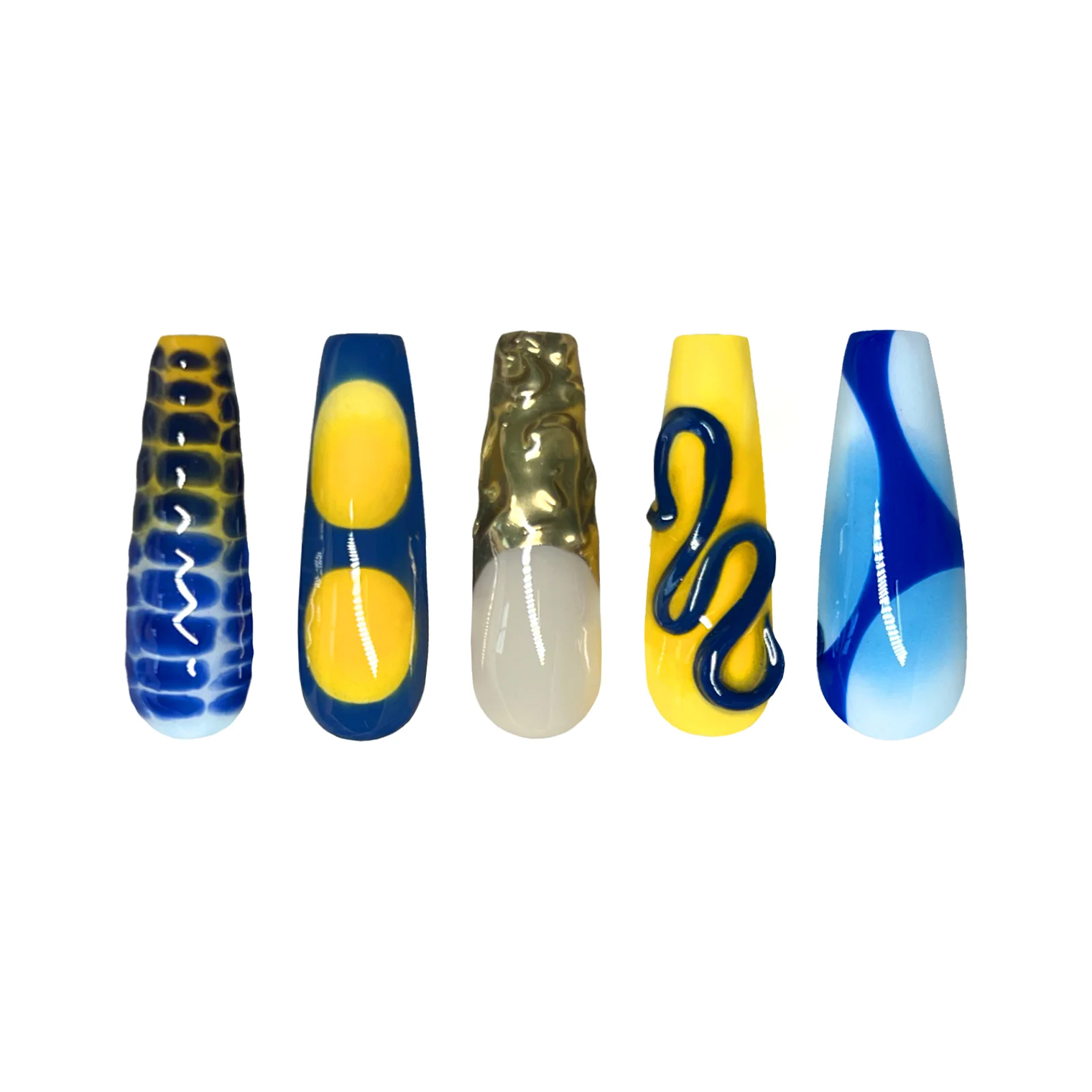 Siva Nail, Summer Juice, Vibrant Ombre, Handmade Press on Nails