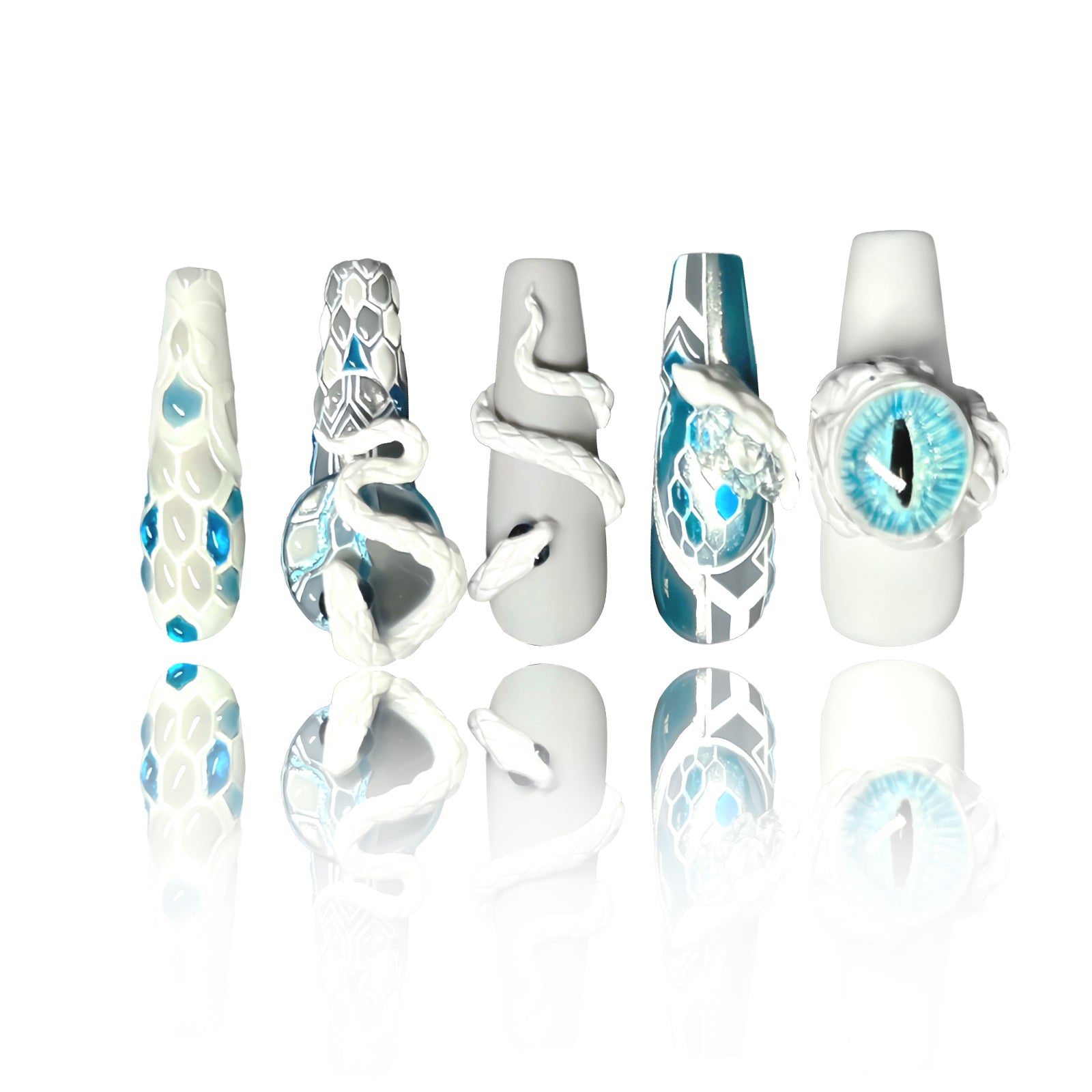 Siva Nail, Serpent Vision, Enchanted Eye, Handmade Press on Nails