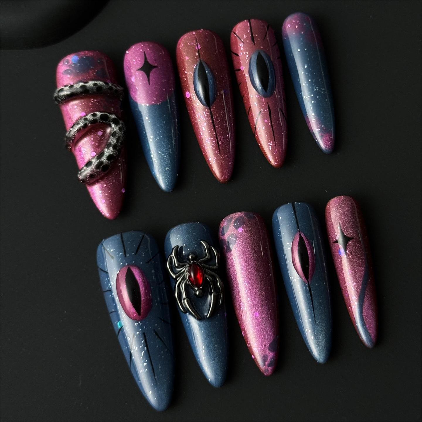 Siva Nail, Mystic Serpent, Fantasy Gothic Press on Nails