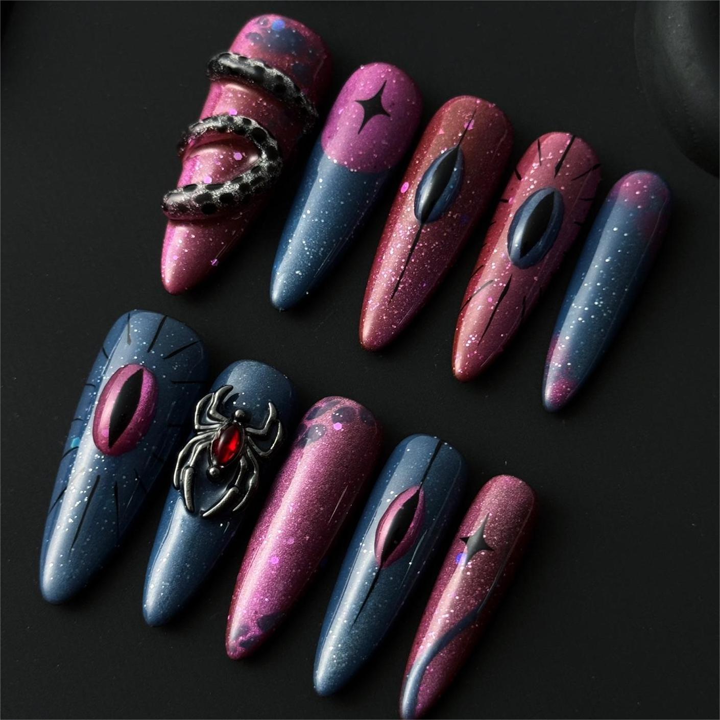 Siva Nail, Mystic Serpent, Fantasy Gothic Press on Nails