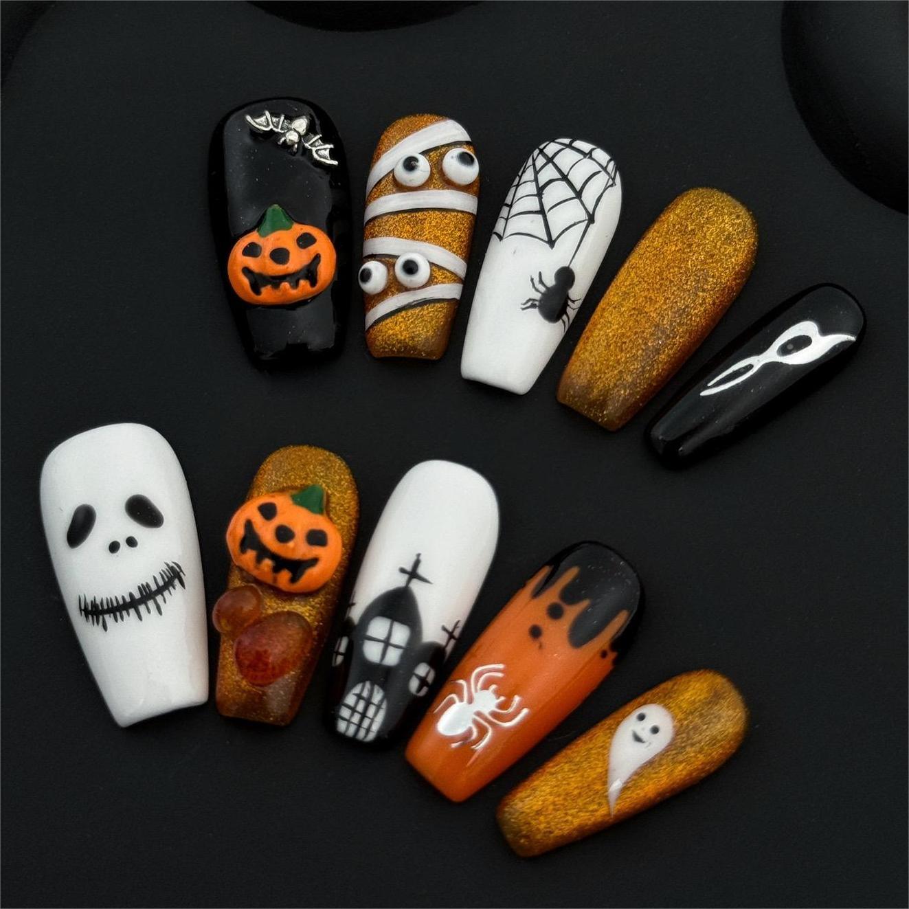 Siva Nail, Spooky Glow, Halloween Press on Nails