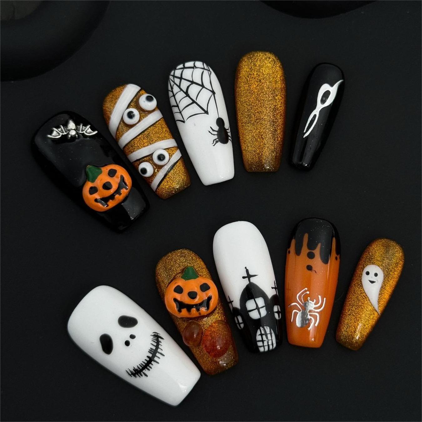 Siva Nail, Spooky Glow, Halloween Press on Nails