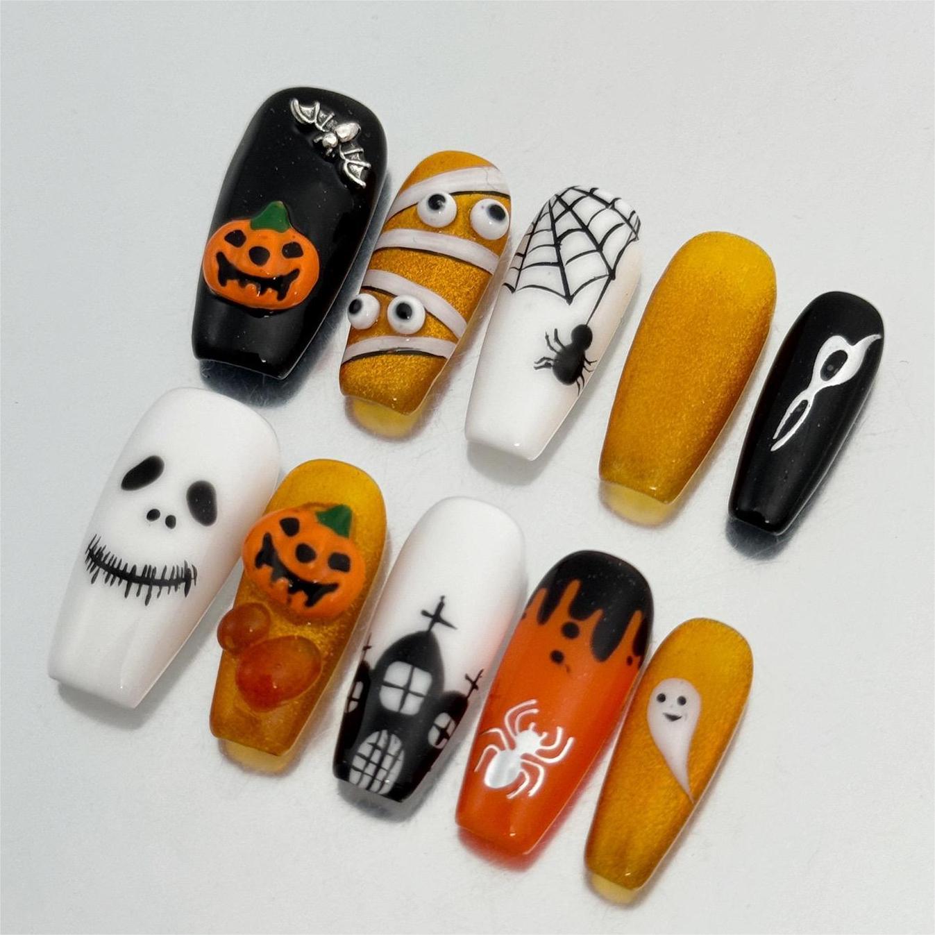 Siva Nail, Spooky Glow, Halloween Press on Nails