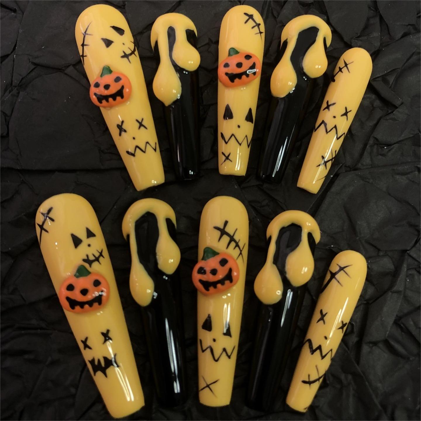 Siva Nail, Pumpkin Scream, Halloween Press on Nails