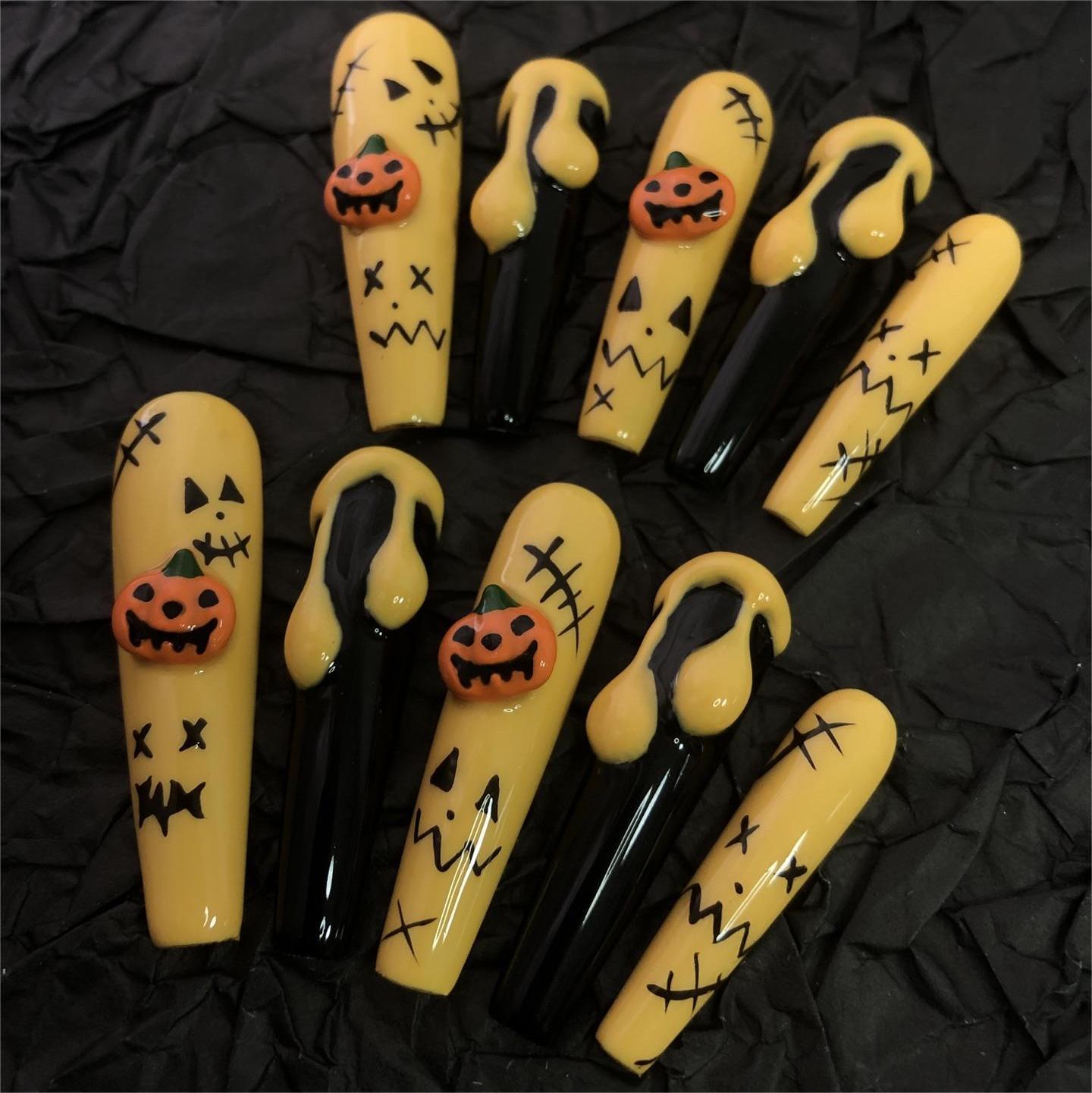 Siva Nail, Pumpkin Scream, Halloween Press on Nails