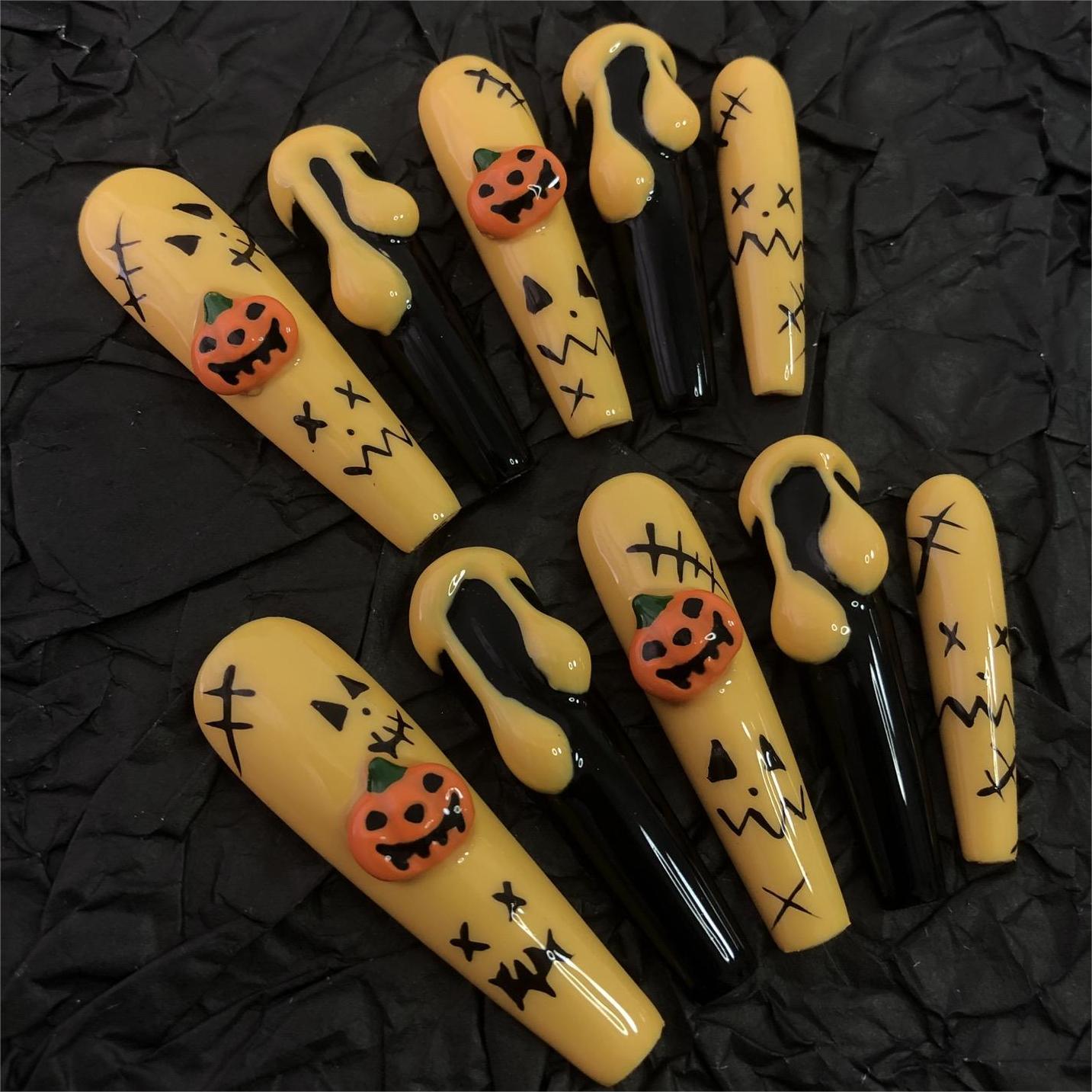 Siva Nail, Pumpkin Scream, Halloween Press on Nails