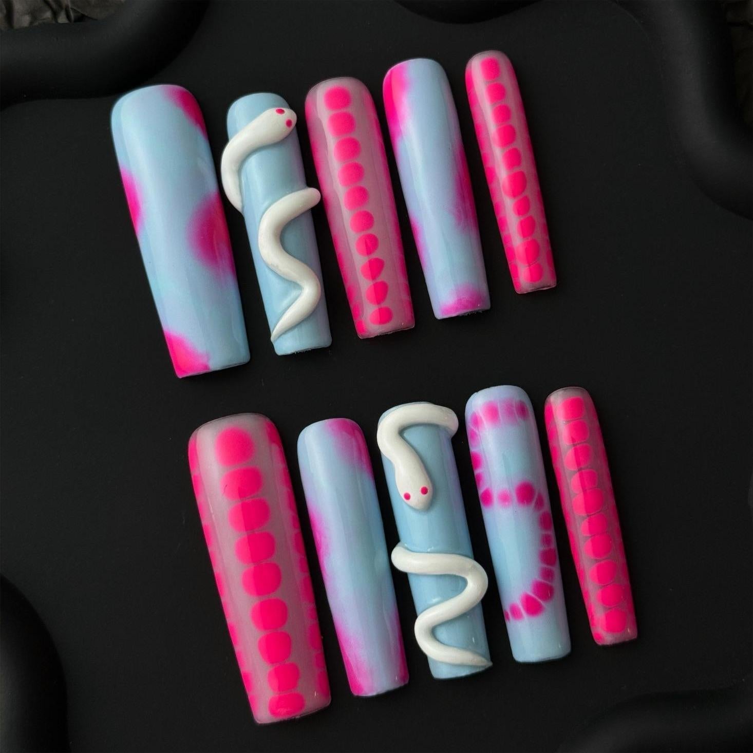 Siva Nail, Vivid Venom, Psychedelic Press on Nails