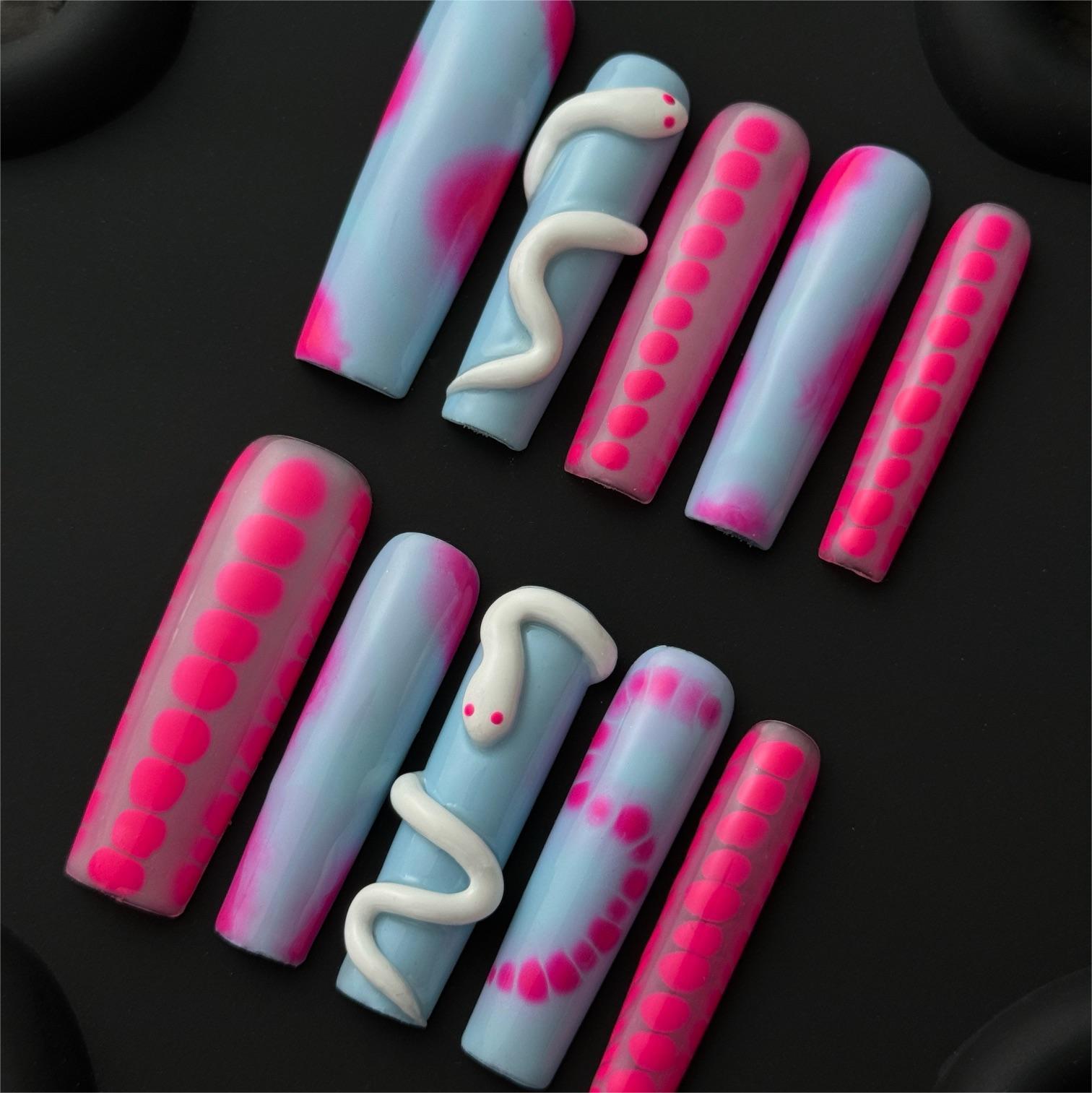 Siva Nail, Vivid Venom, Psychedelic Press on Nails