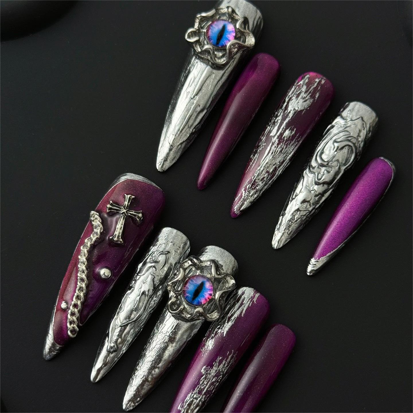 Siva Nail, Gothic Empress, Dark Fantasy Press on Nails