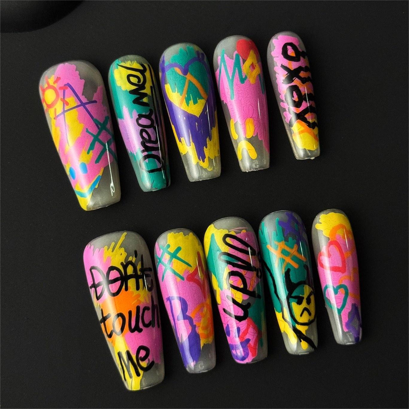 Siva Nail, Urban Graffiti, Street Art Press on Nails