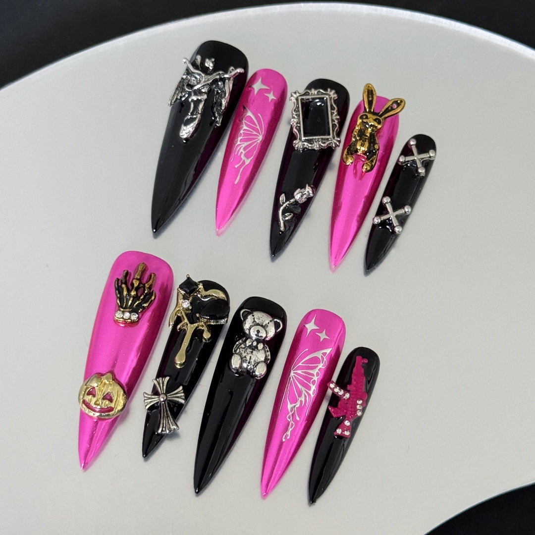 Siva Nail, Gothic Glam, Halloween Press on Nails