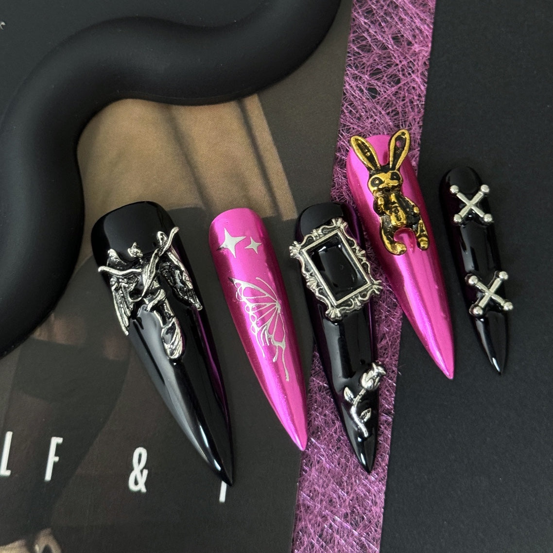 Siva Nail, Gothic Glam, Halloween Press on Nails