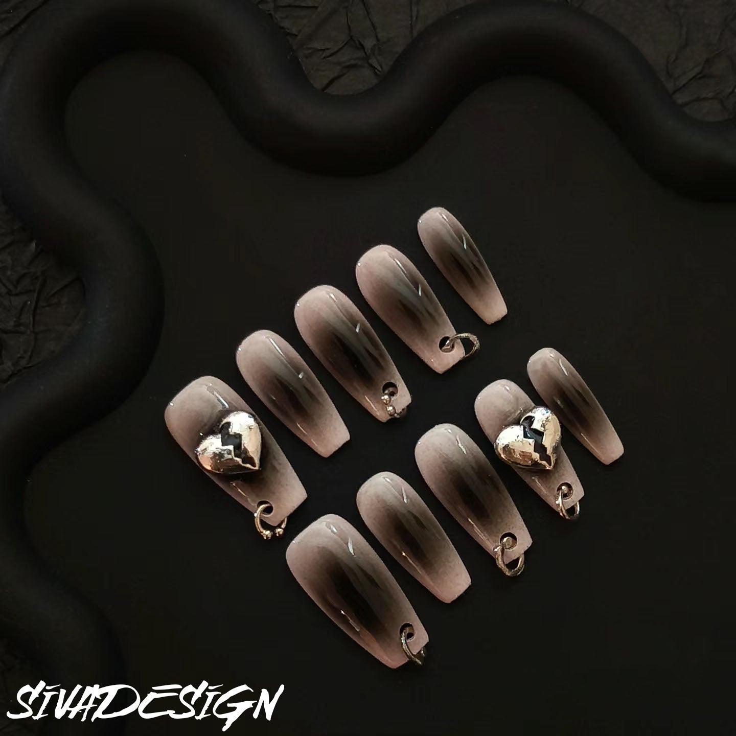 Siva Nail, Corner, Glam Style Handmade Press on Nails