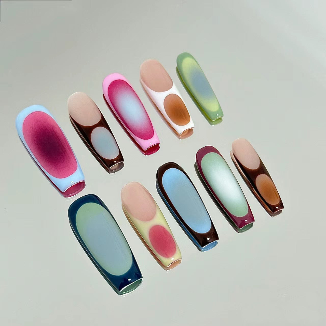 Siva Nail, Summer Beach, Gradient Handmade Press on Nails