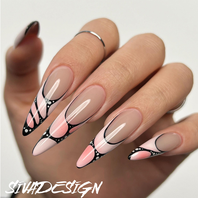 Siva Nail, Dreamweave, Chic Geometric Stiletto Acrylic Press on Nails