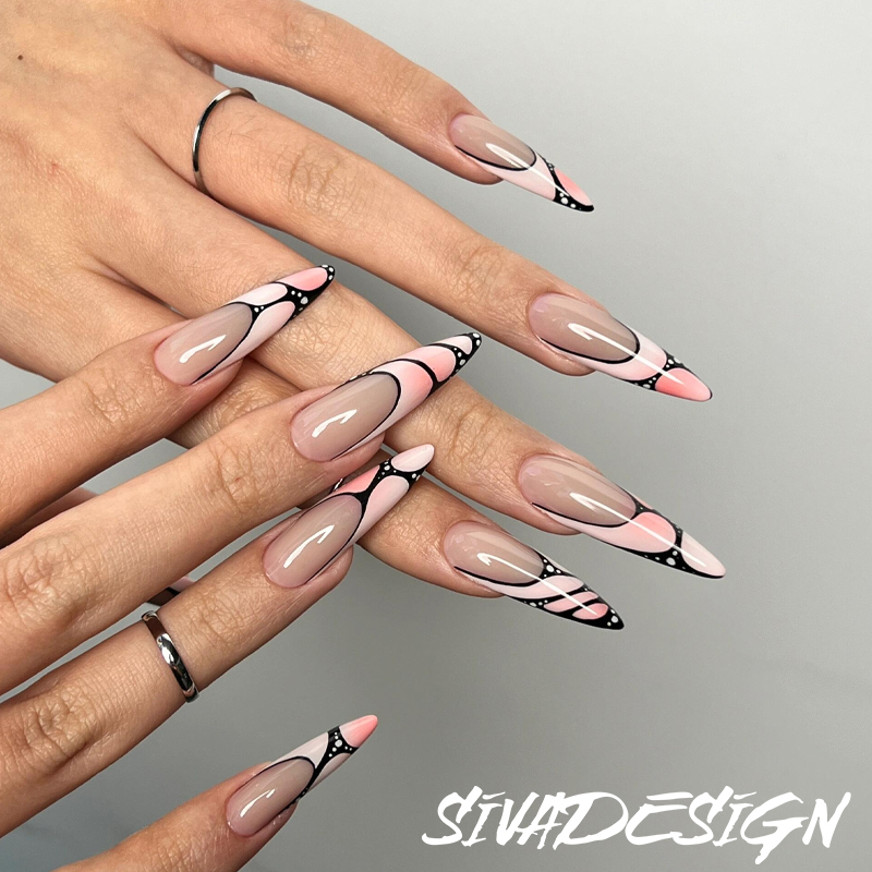 Siva Nail, Dreamweave, Chic Geometric Stiletto Acrylic Press on Nails