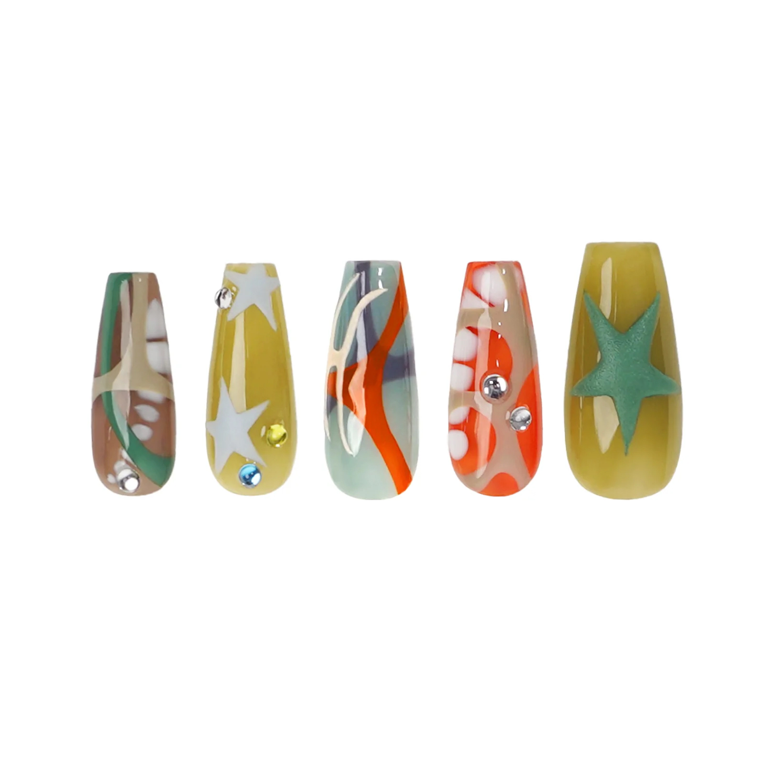 Siva Nail, Starlit Dusk, Retro Art, Handmade Press on Nails