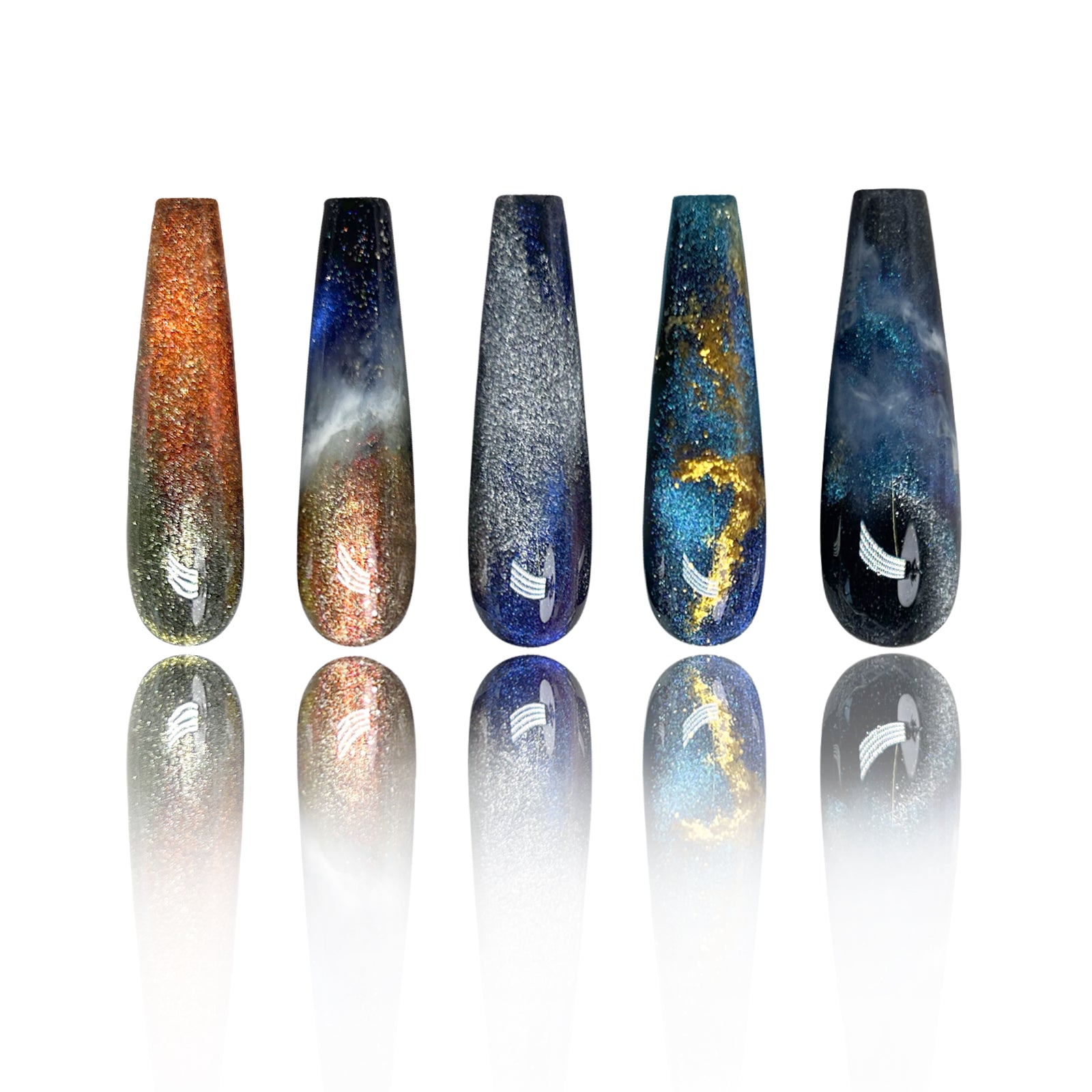 Siva Nail, Galaxy-Inspired, Glitter Universe, Handmade Press on Nails