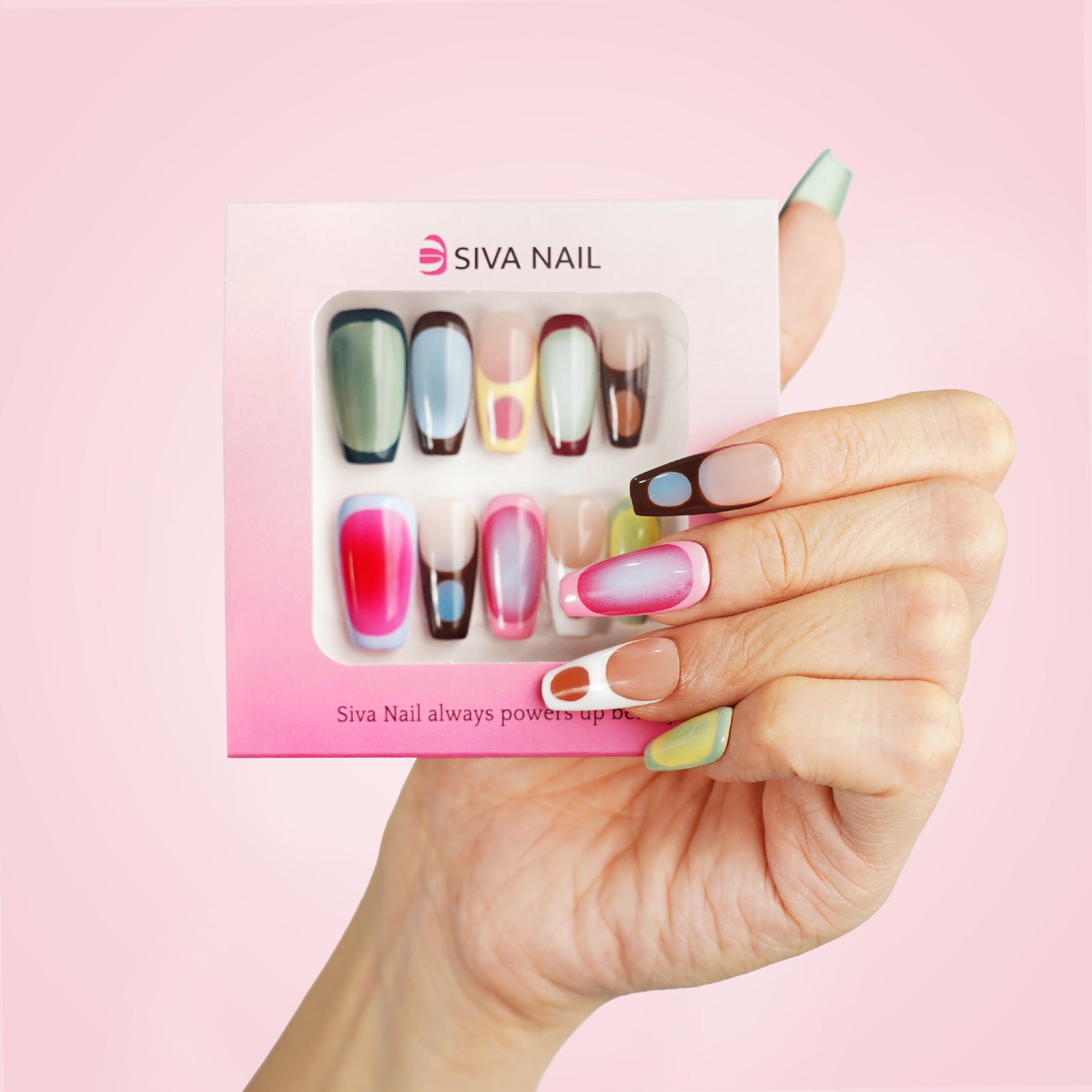 Siva Nail, Summer Beach, Gradient Handmade Press on Nails