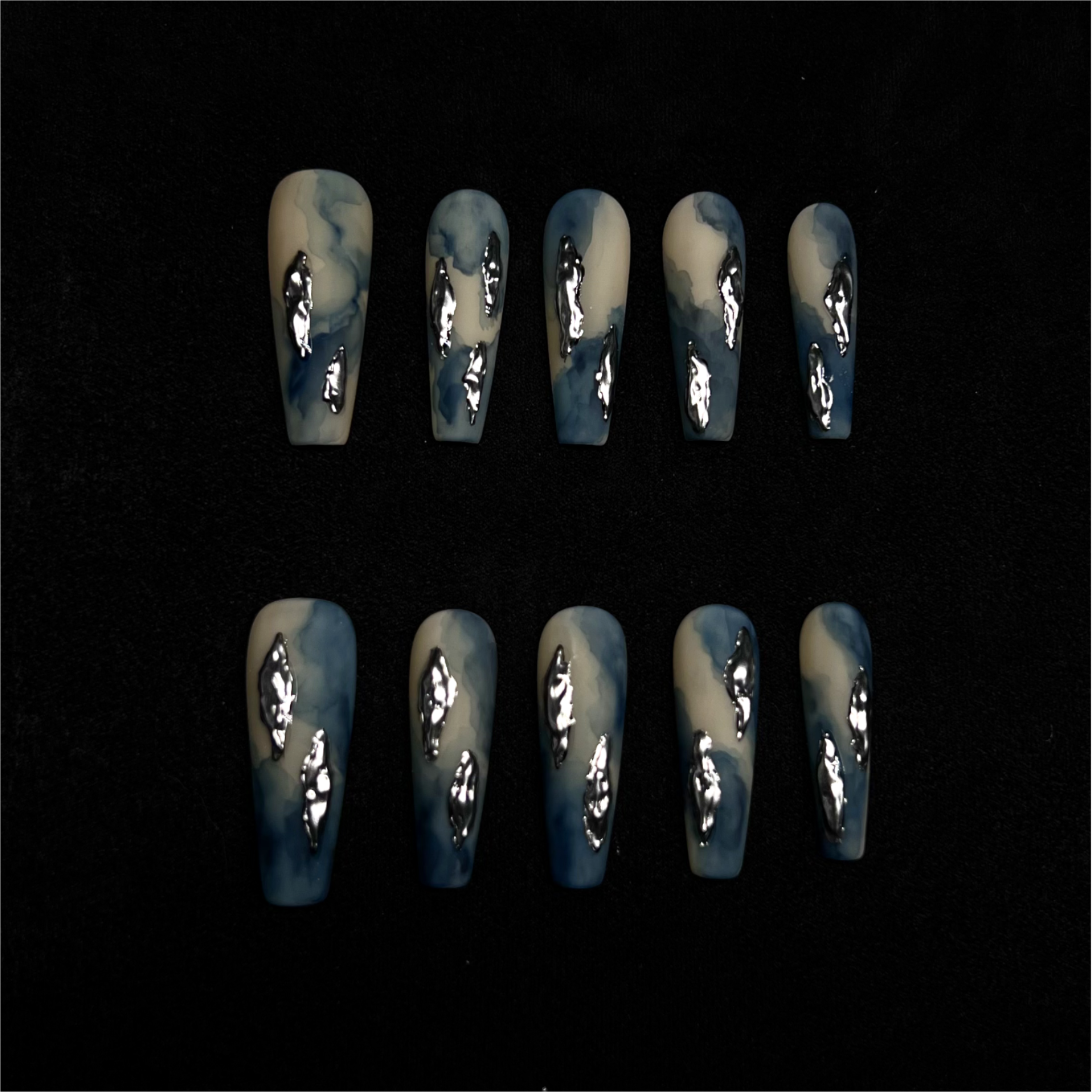 Siva Nail, Denim, Artistic Style Acrylic Press on Nails