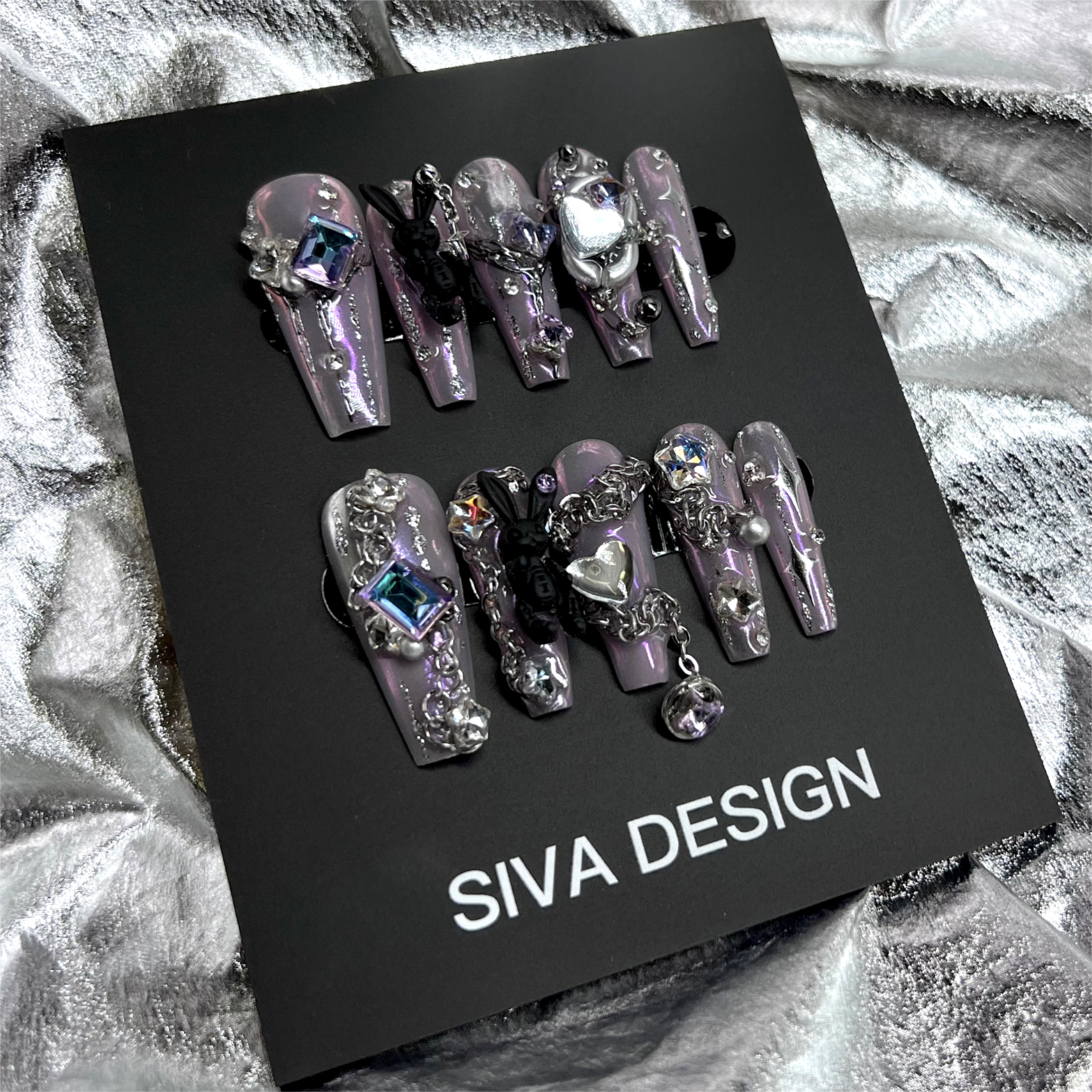 Siva Nail, Rabbit (Purple), Y2K Style Press on Nails