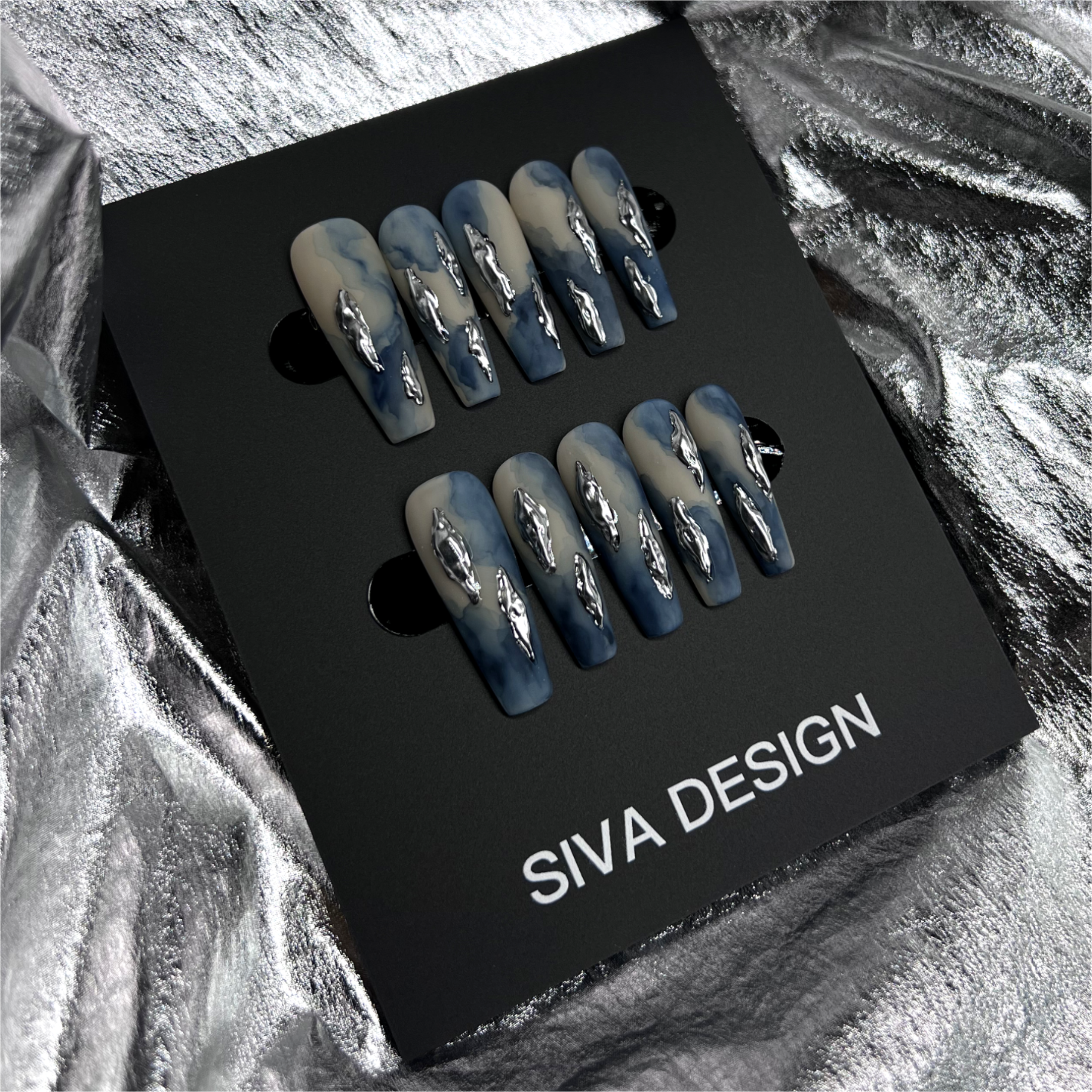 Siva Nail, Denim, Artistic Style Acrylic Press on Nails