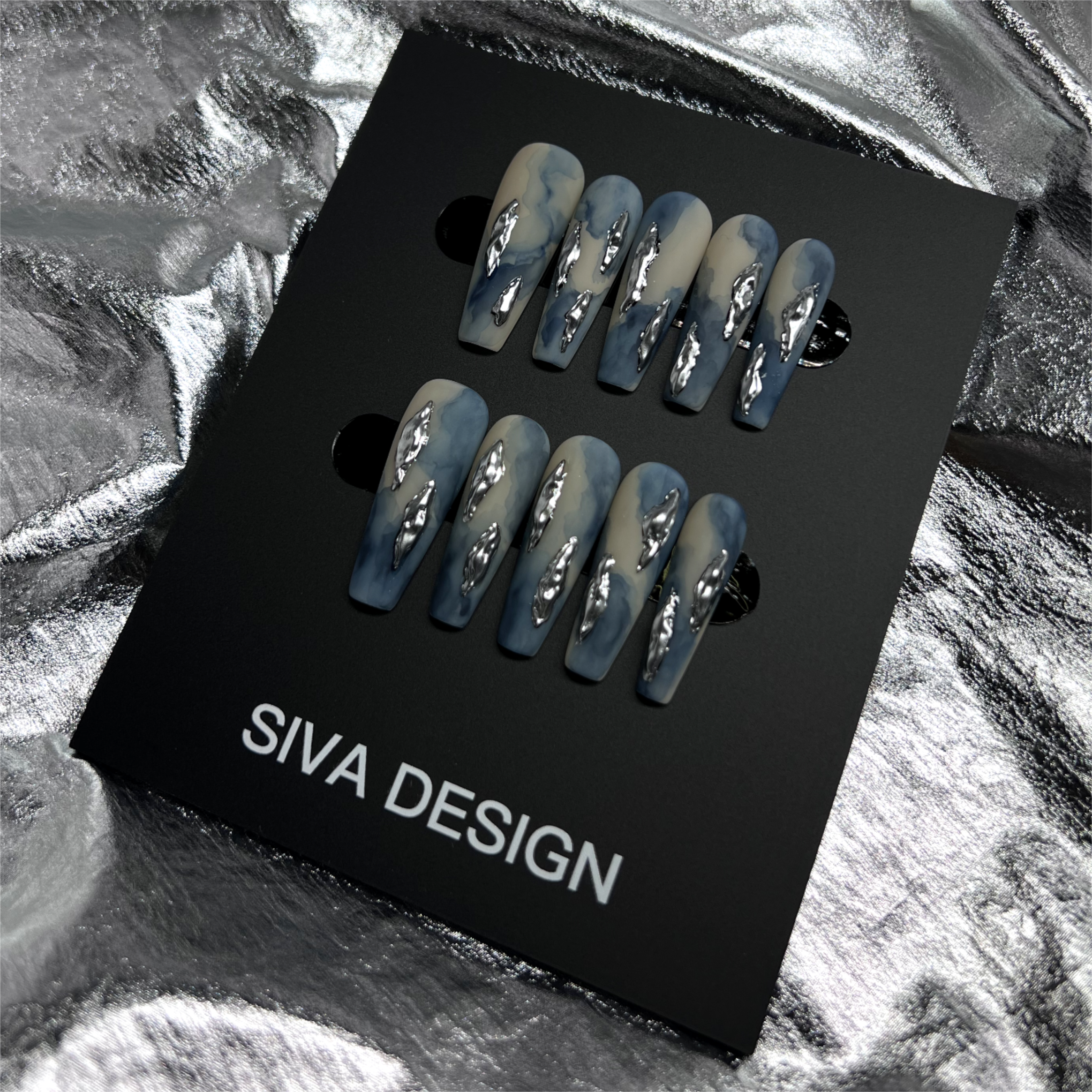 Siva Nail, Denim, Artistic Style Acrylic Press on Nails