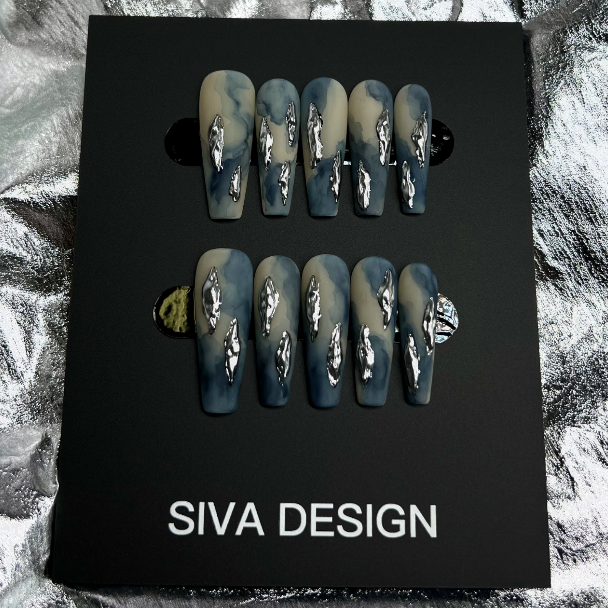 Siva Nail, Denim, Artistic Style Acrylic Press on Nails