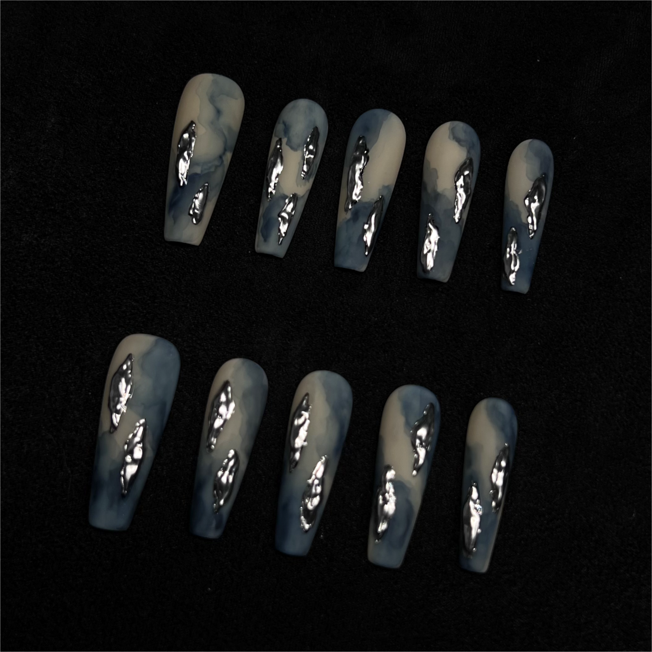 Siva Nail, Denim, Artistic Style Acrylic Press on Nails