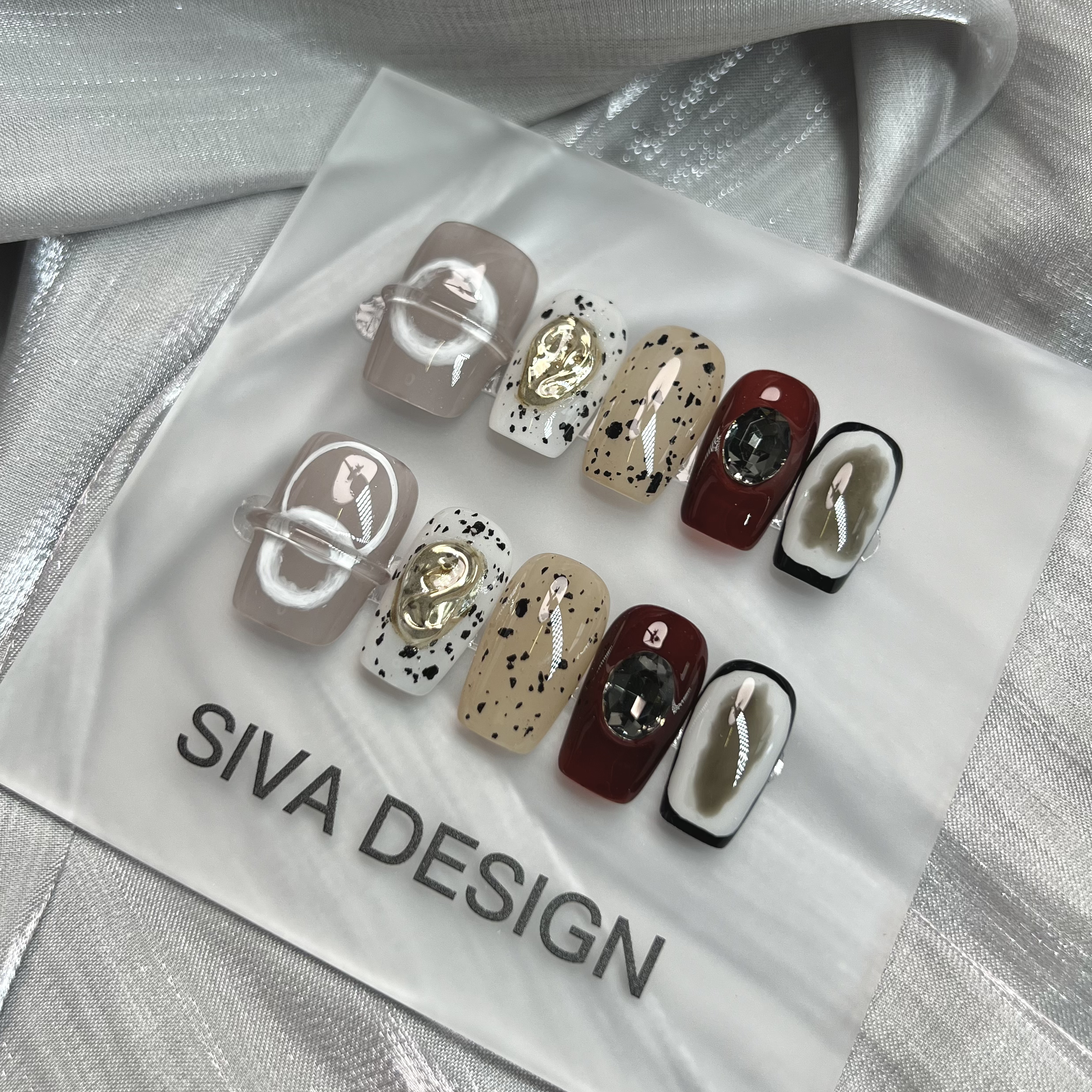 Siva Nail, Luxury Stage, Modern Art,  Acrylic Handmade Press on Nails