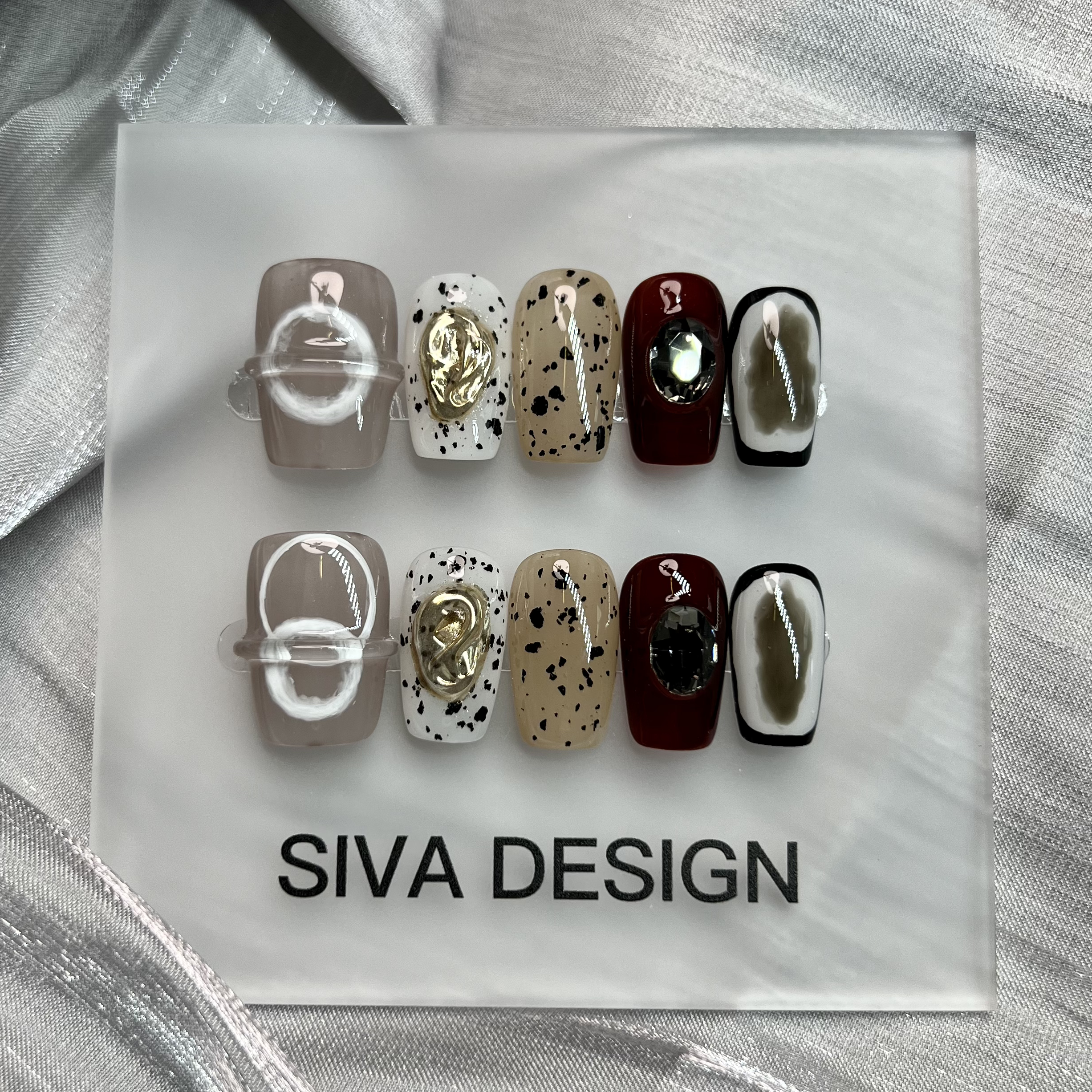 Siva Nail, Luxury Stage, Modern Art,  Acrylic Handmade Press on Nails