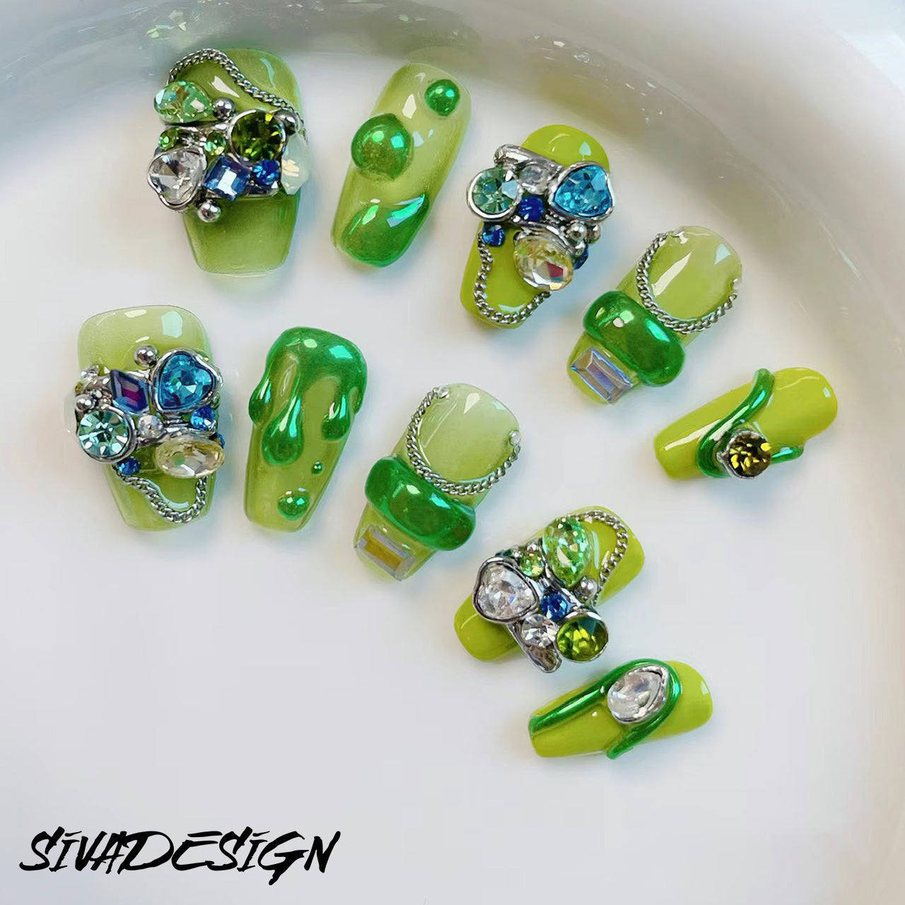 Siva Nail, Garden Gala, Luxury Handmade Press on Nails