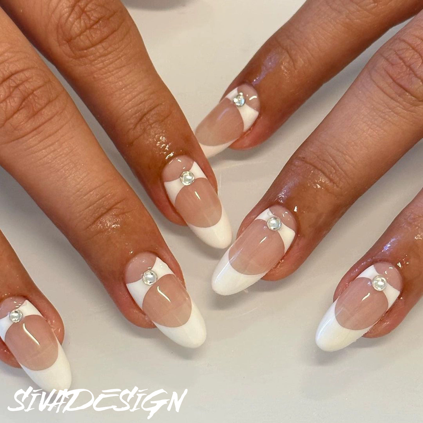 Siva Nail, Latte Layers, Minimalist Handmade Press on Nails