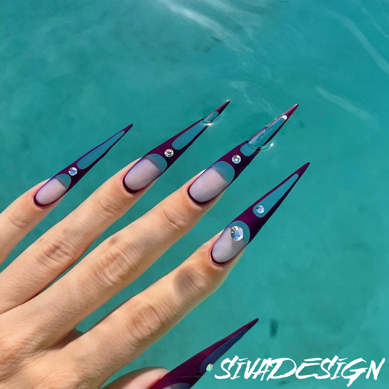 Unique Cutout Stiletto Nail Art