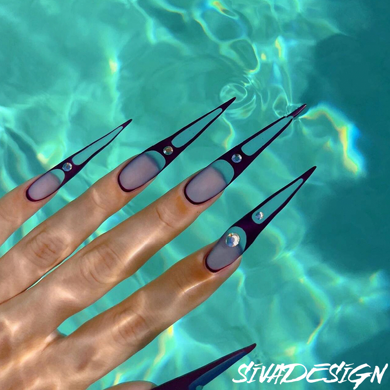 Unique Cutout Stiletto Nail Art