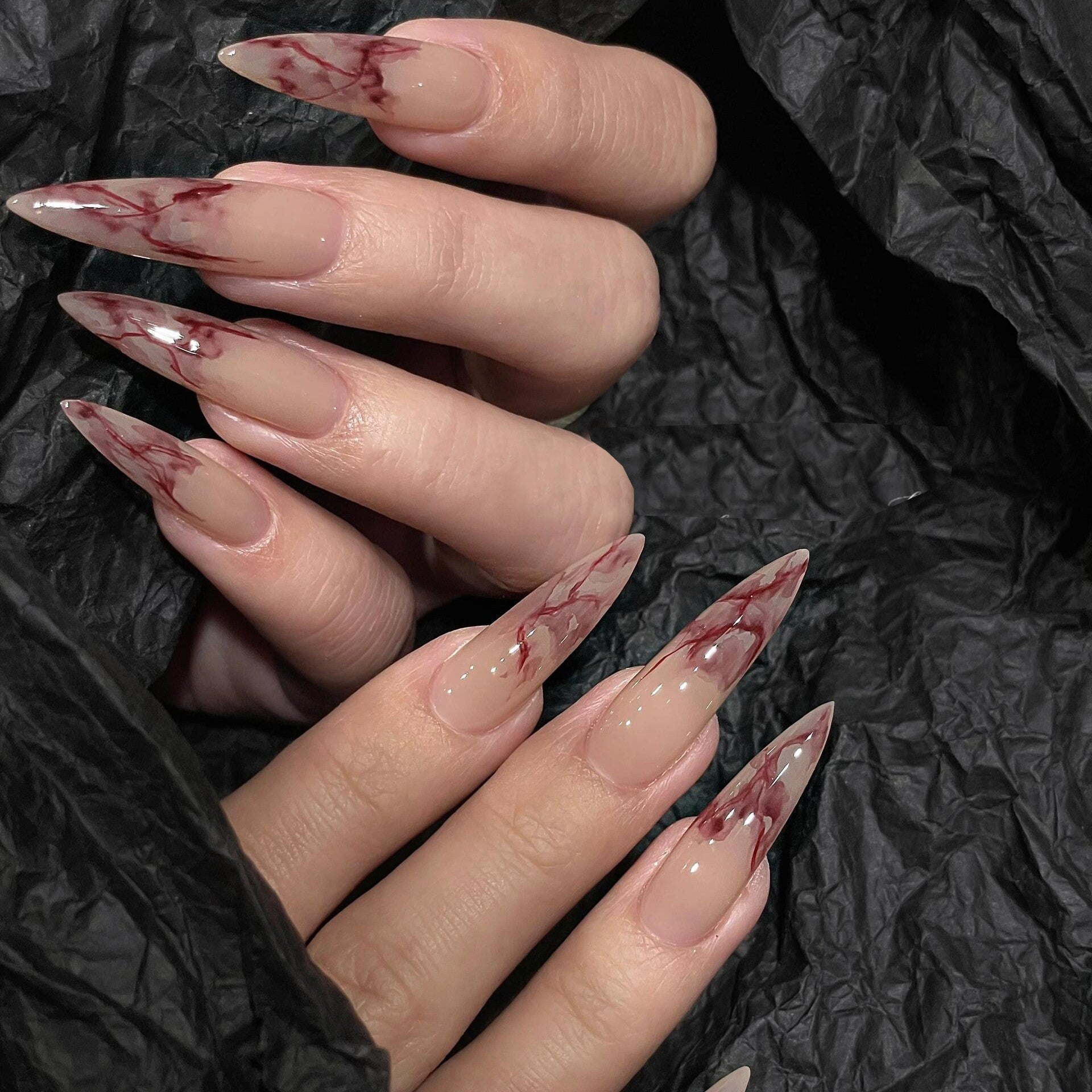 Siva Nail, Blood Moon Mystique, Red Shading Press on Nails