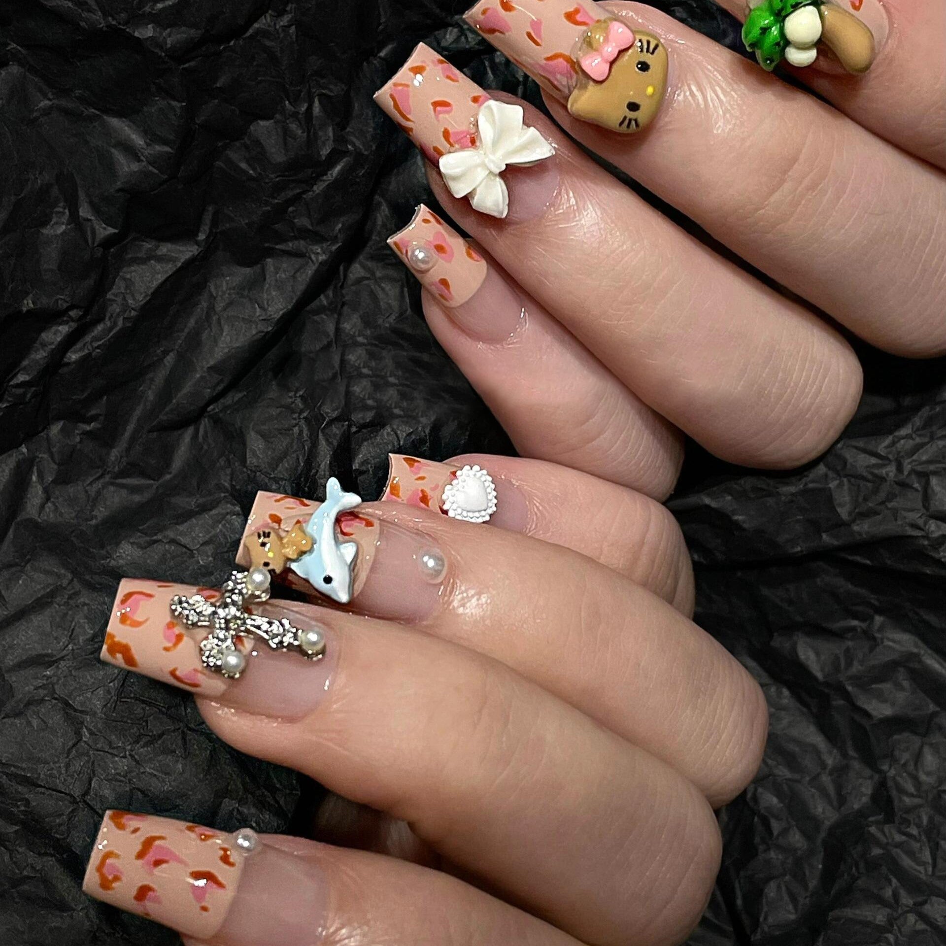 Siva Nail, Beary Cute Garden, Cartoon Press on Nails