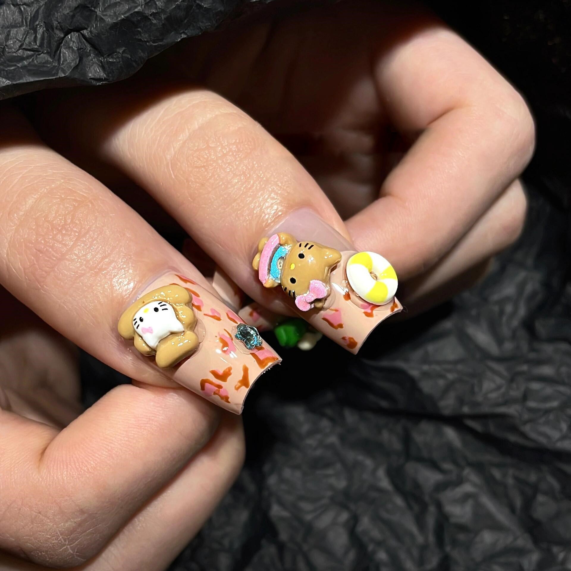 Siva Nail, Beary Cute Garden, Cartoon Press on Nails